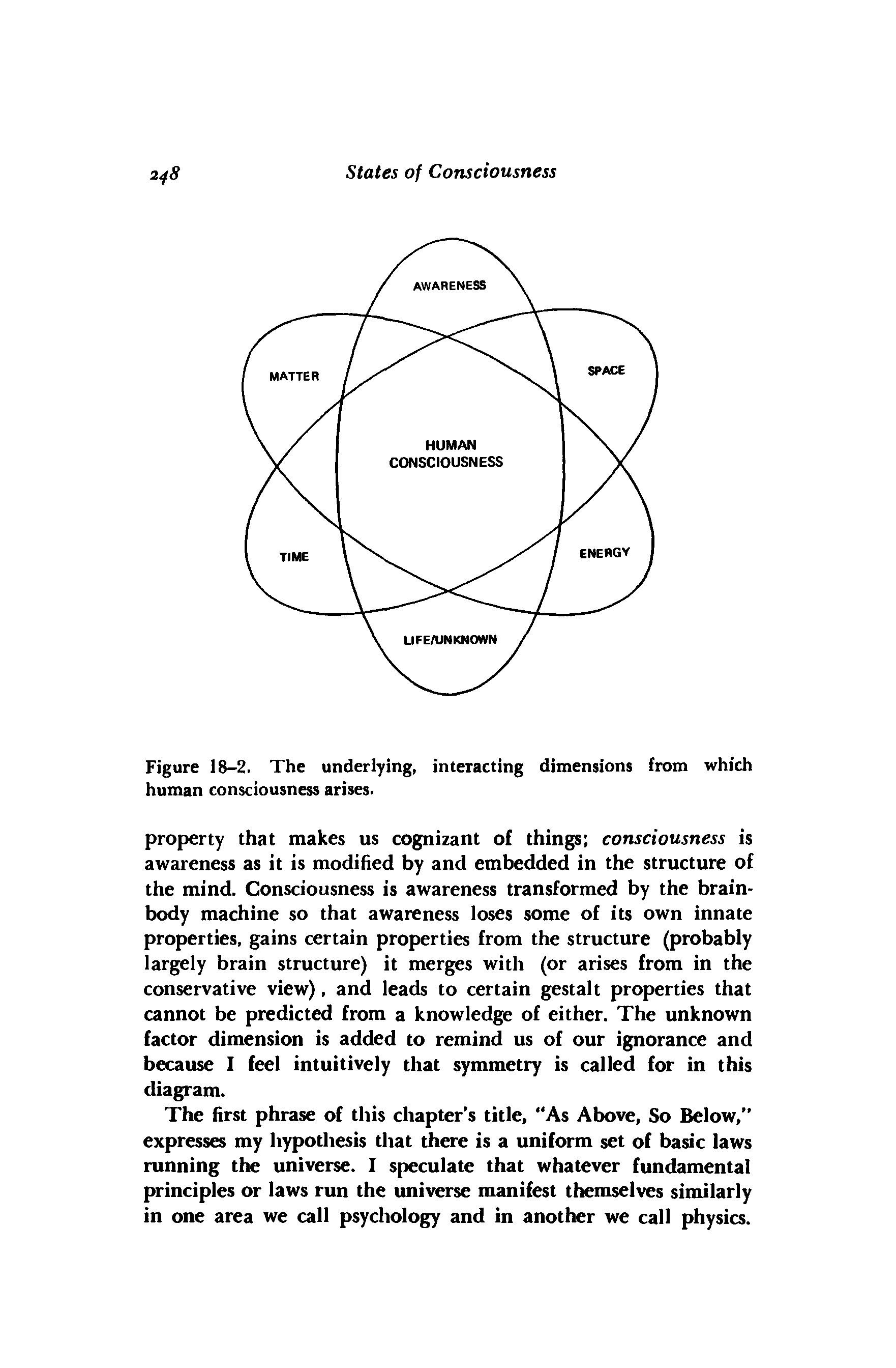 Figure 18-2. The underlying, interacting dimensions from which human consciousness arises.