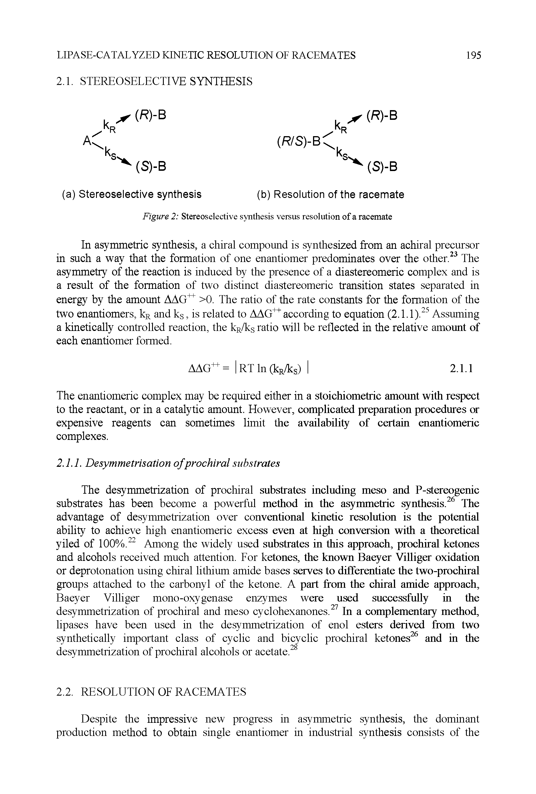 Figure 2 Stereoselective synthesis versus resolution of a racemate...