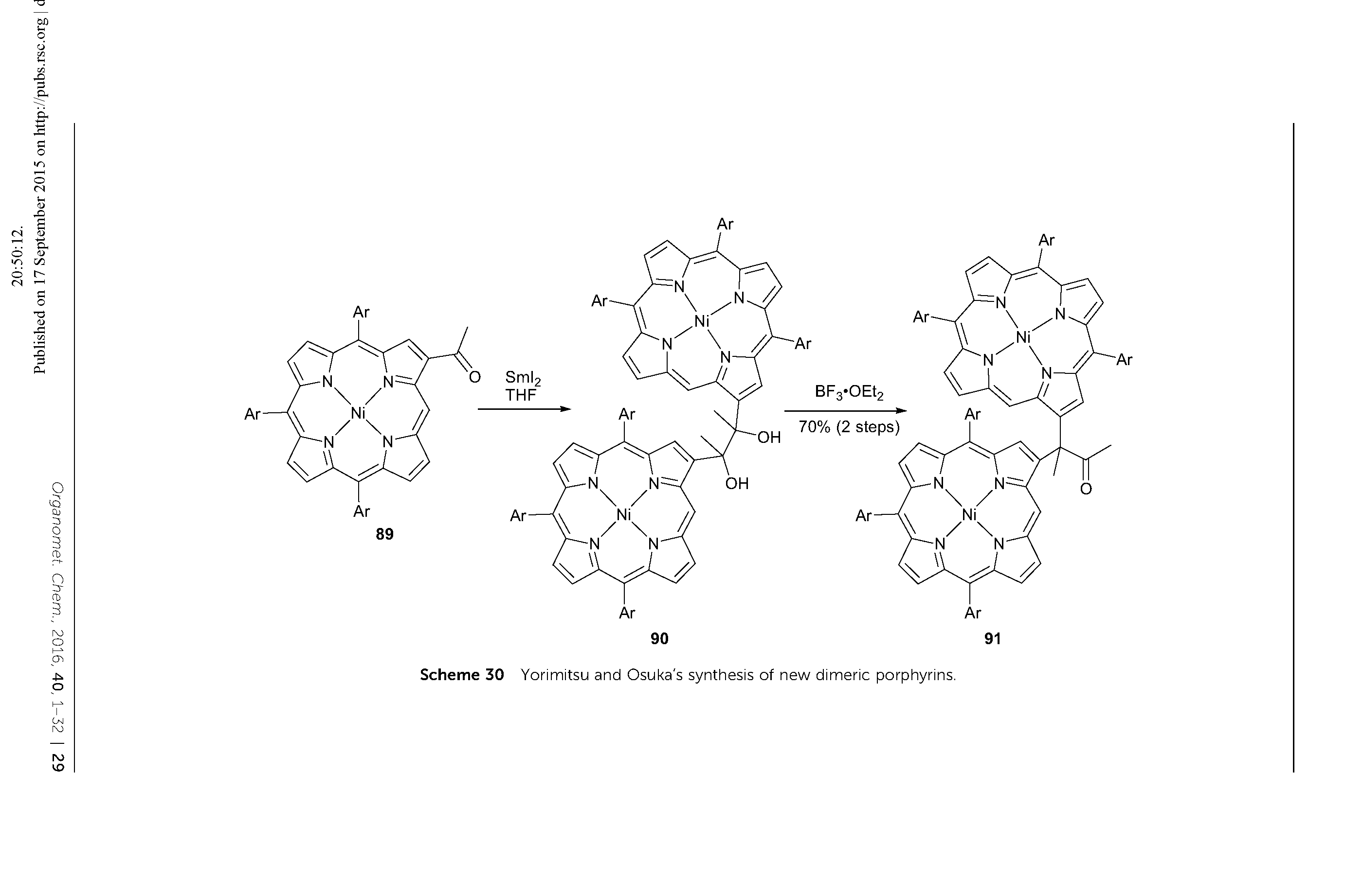 Scheme 30 Yorimitsu and Osaka s synthesis of new dimeric porphyrins.