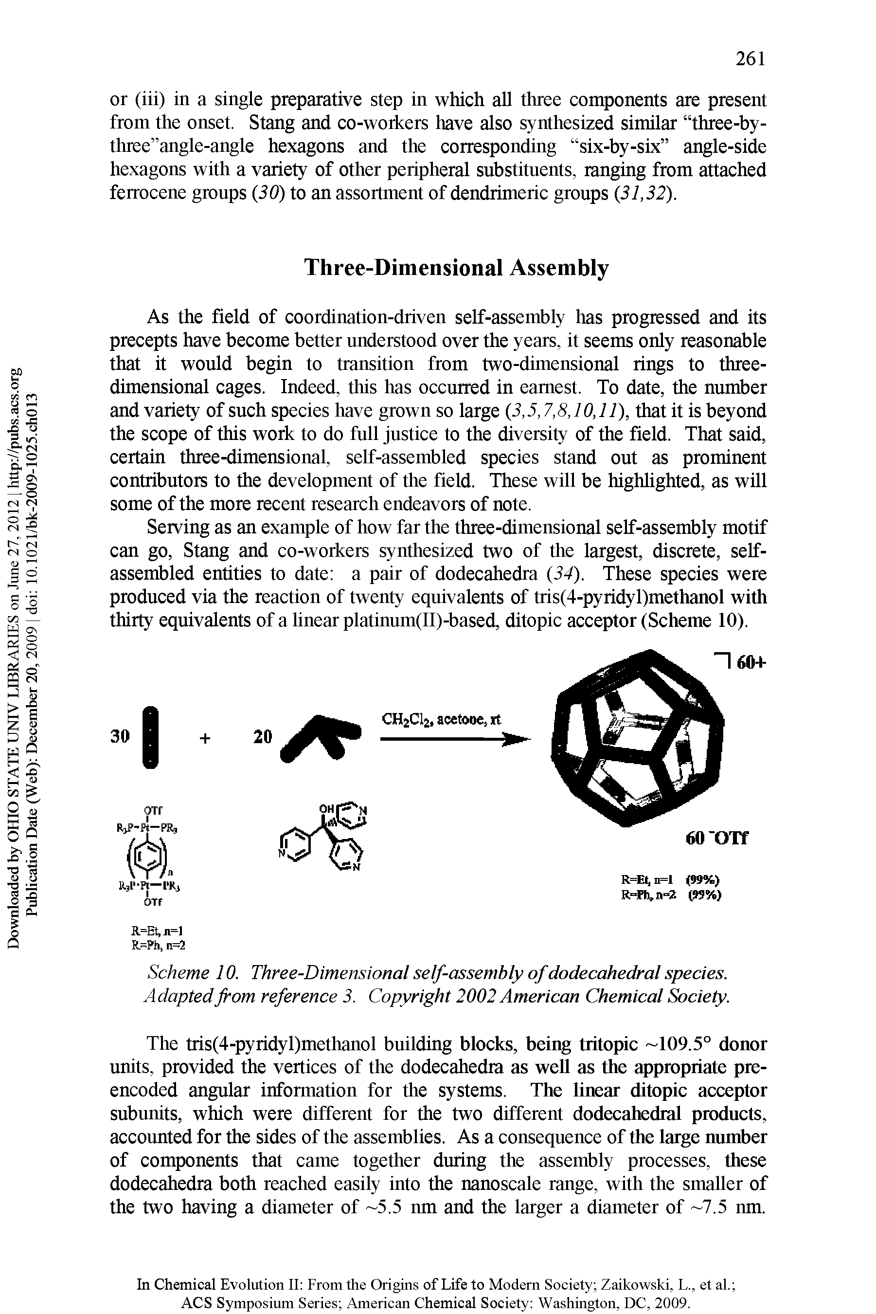 Scheme 10. Three-Dimensional self-assembly of dodecahedral species.