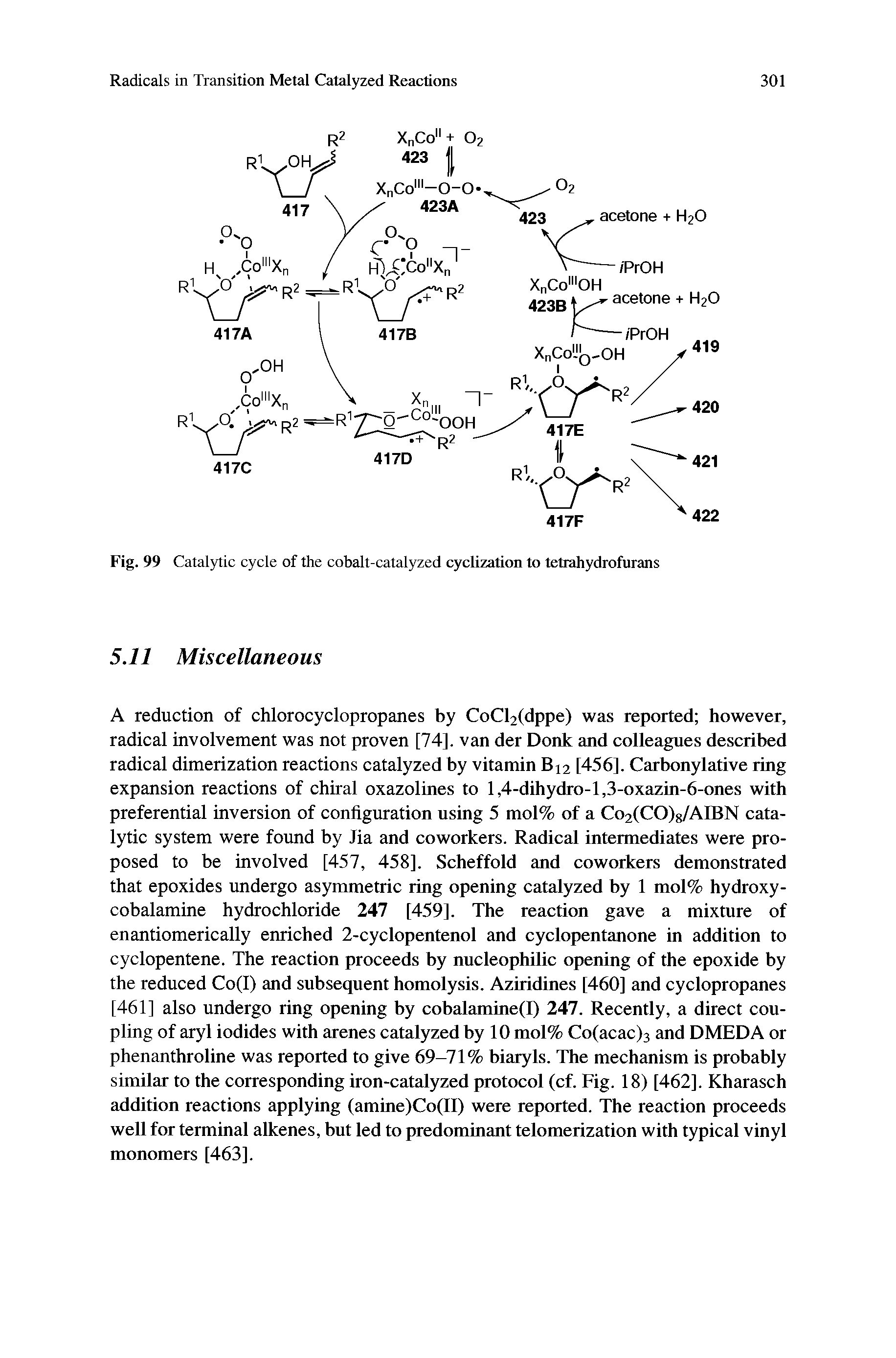 Fig. 99 Catalytic cycle of the cobalt-catalyzed cyclization to tetrahydrofurans...