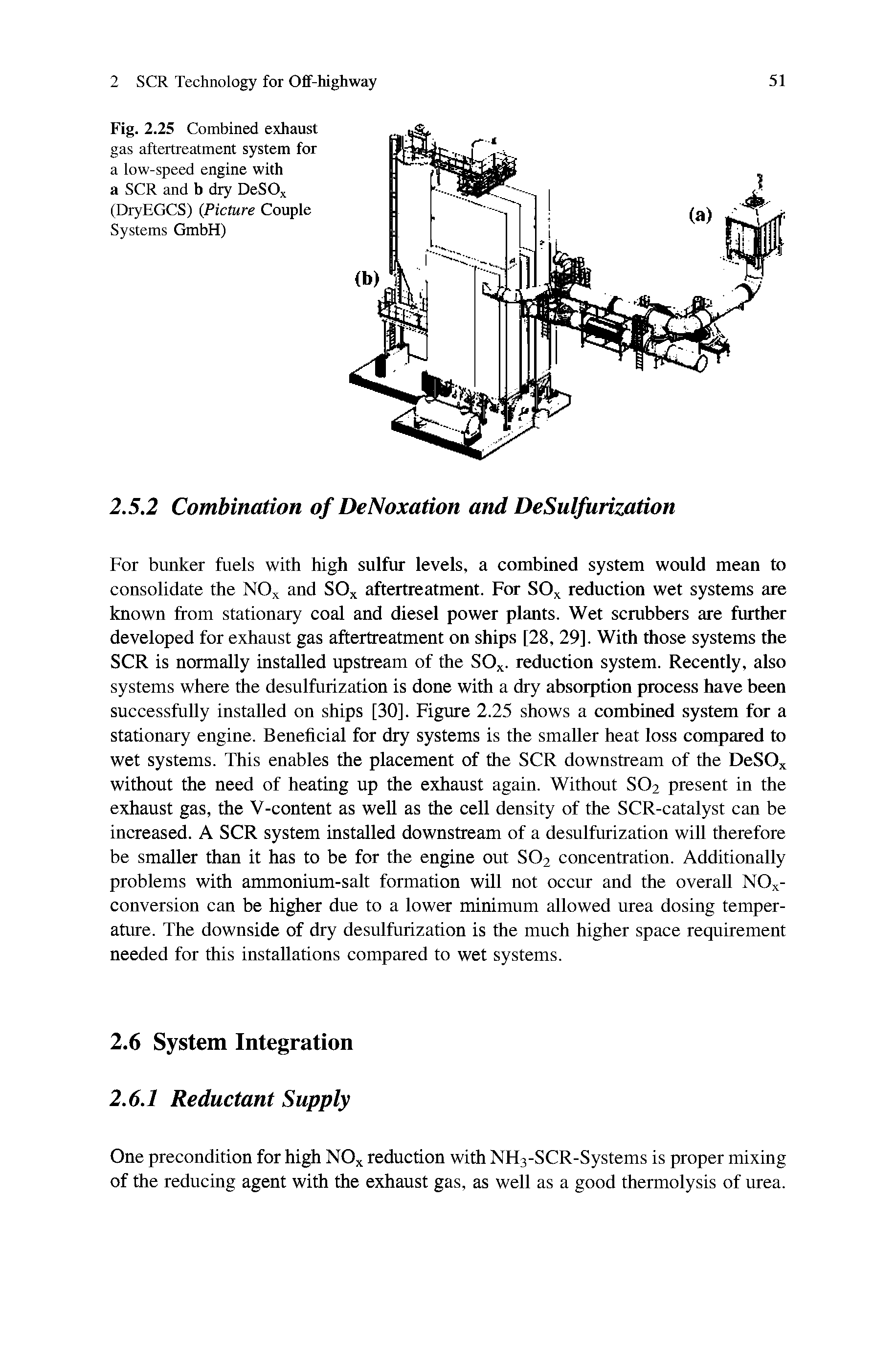 Fig. 2.25 Combined exhaust gas aftertreatment system for a low-speed engine with a SCR and b dry DeSO (DryEGCS) (Picture Couple Systems GmbH)...