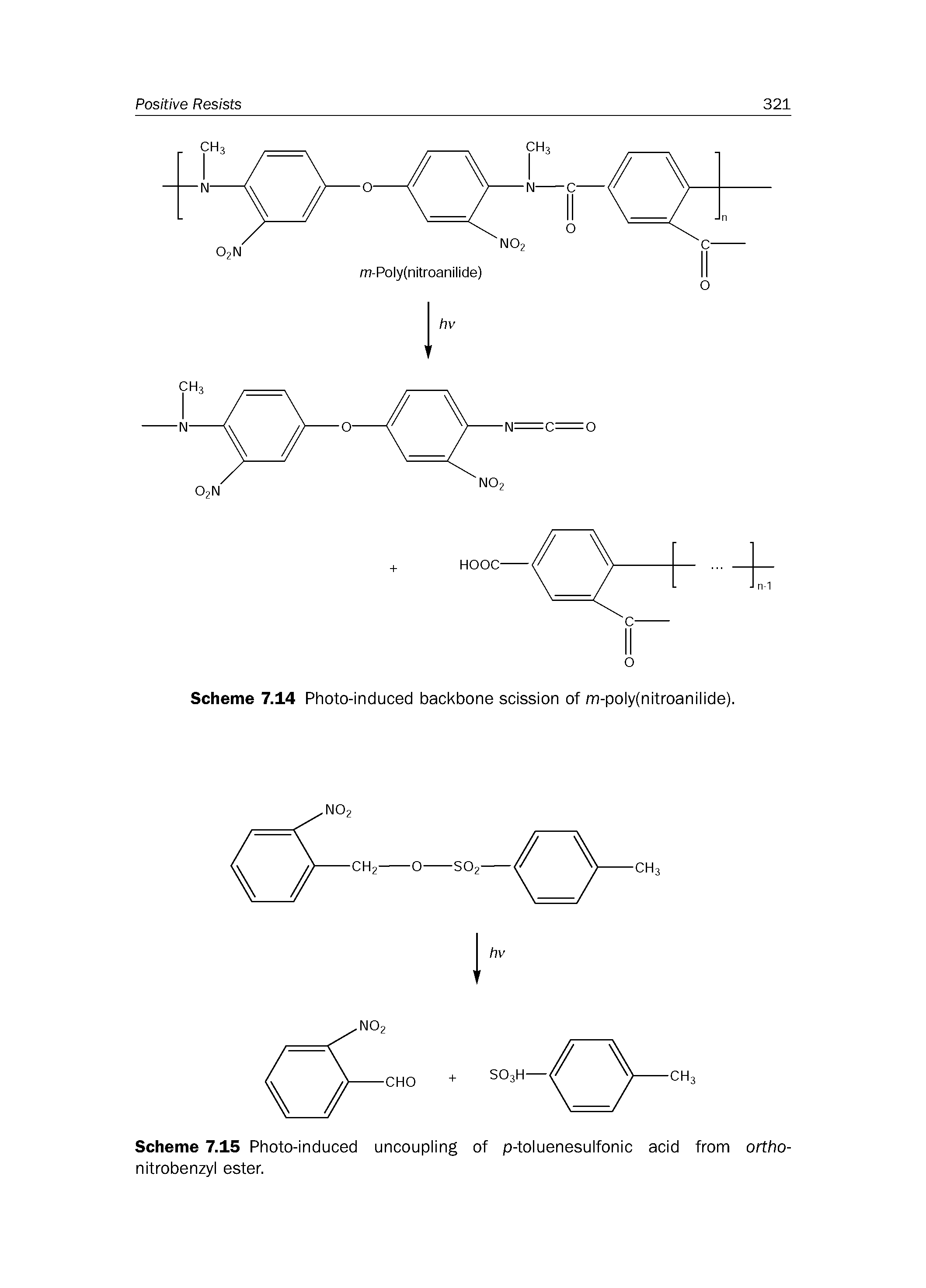Scheme 7.15 Photo-induced uncoupling of p-toluenesulfonic acid from ortho-nitrobenzyl ester.