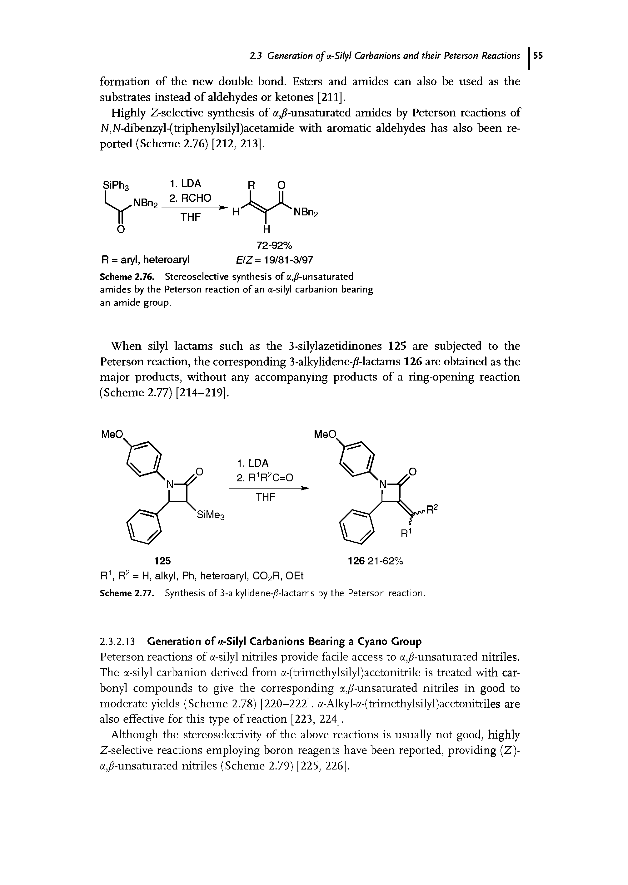 Scheme 2.77. Synthesis of 3-alkylidene-/S-lactams by the Peterson reaction.