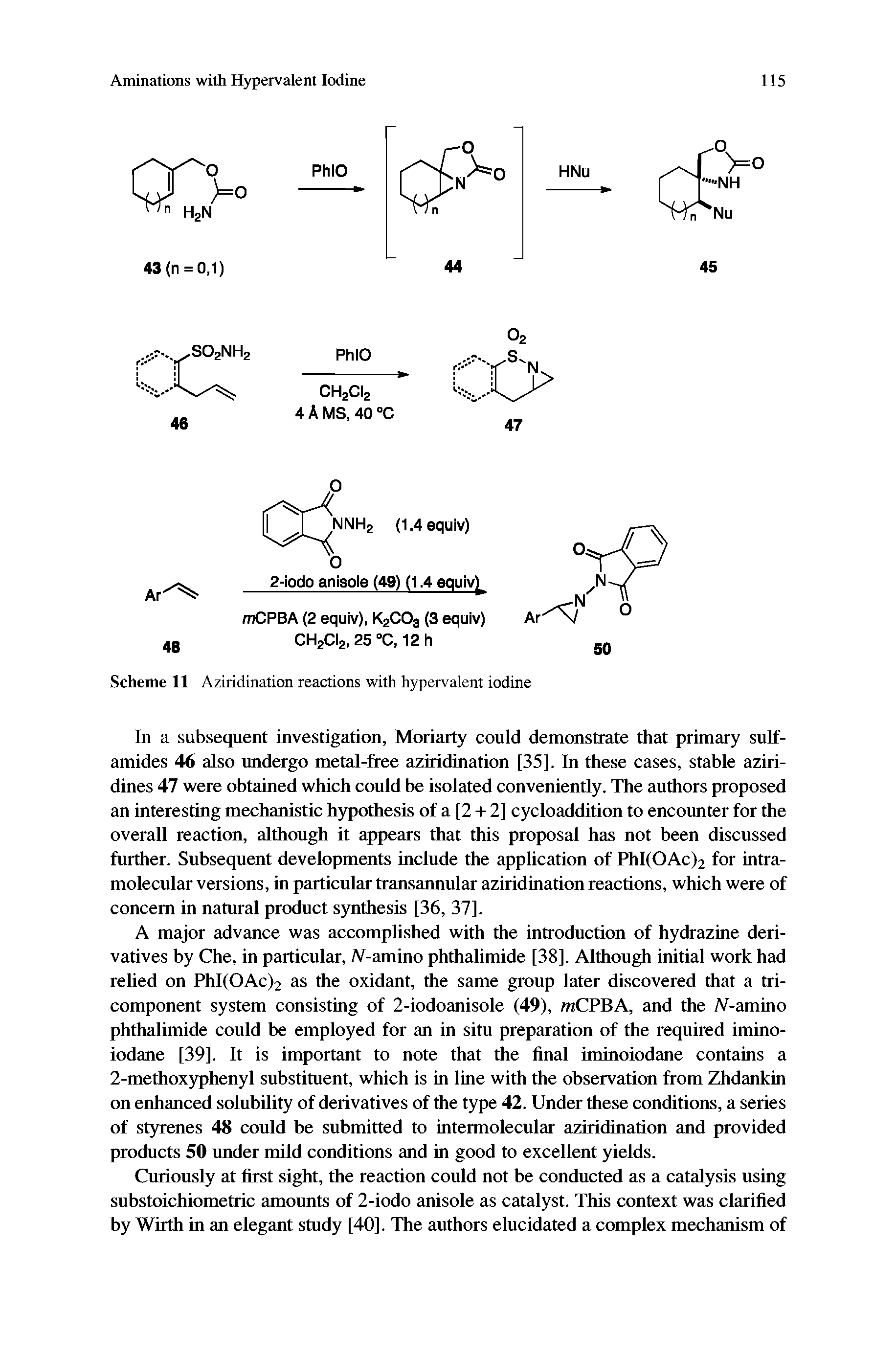 Scheme 11 Aziridination reactions with hypervalent iodine...