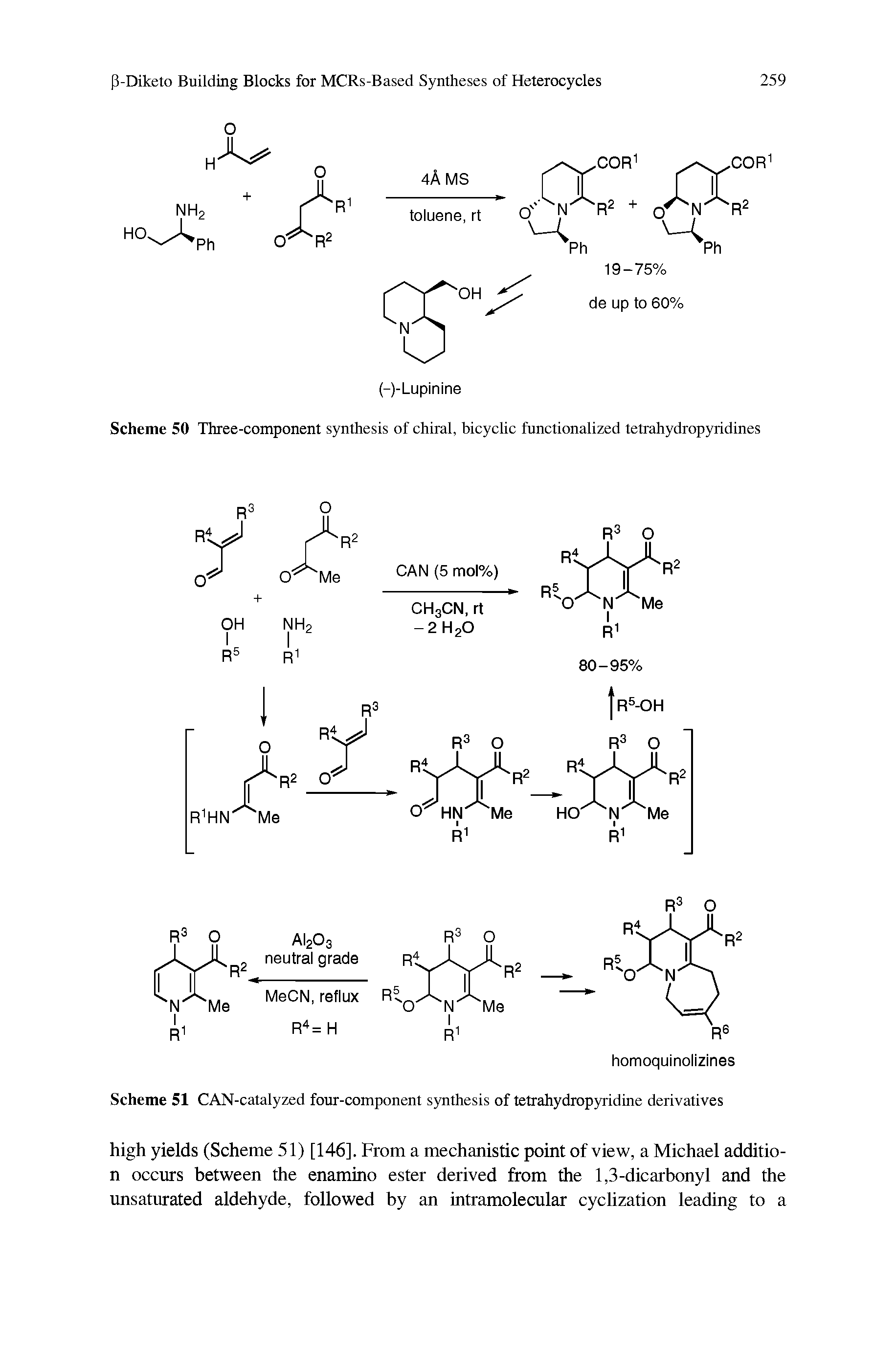 Scheme 51 CAN-catalyzed four-component synthesis of tetrahydropyridine derivatives...