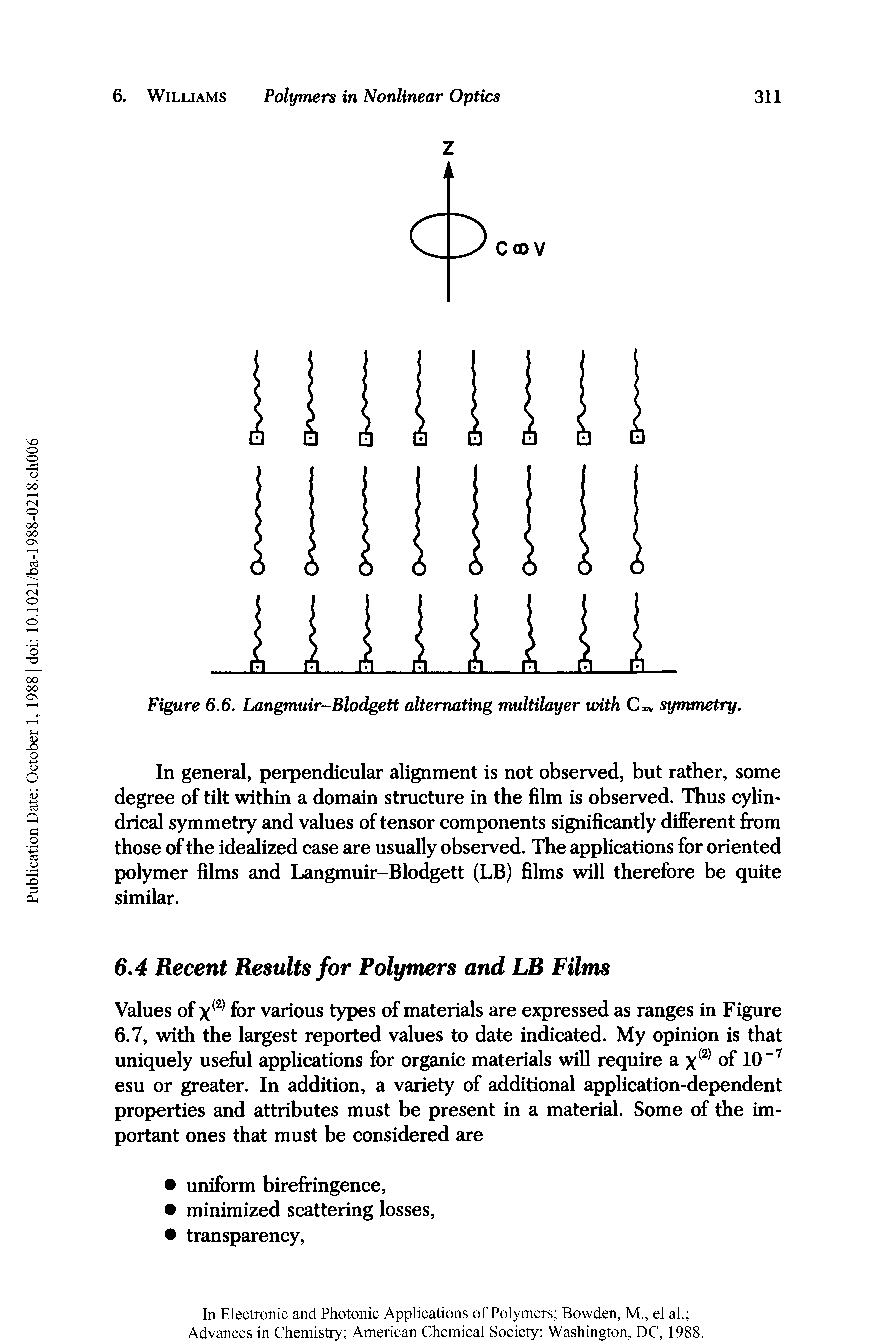 Figure 6.6. Langmuir-Blodgett alternating multilayer with C v symmetry.