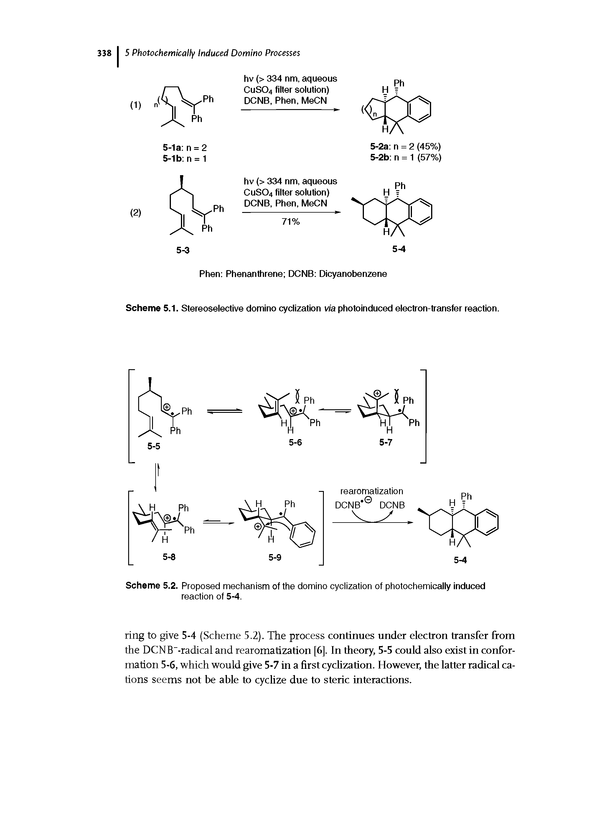 Scheme 5.1. Stereoselective domino cyclization via photoinduced electron-transfer reaction.