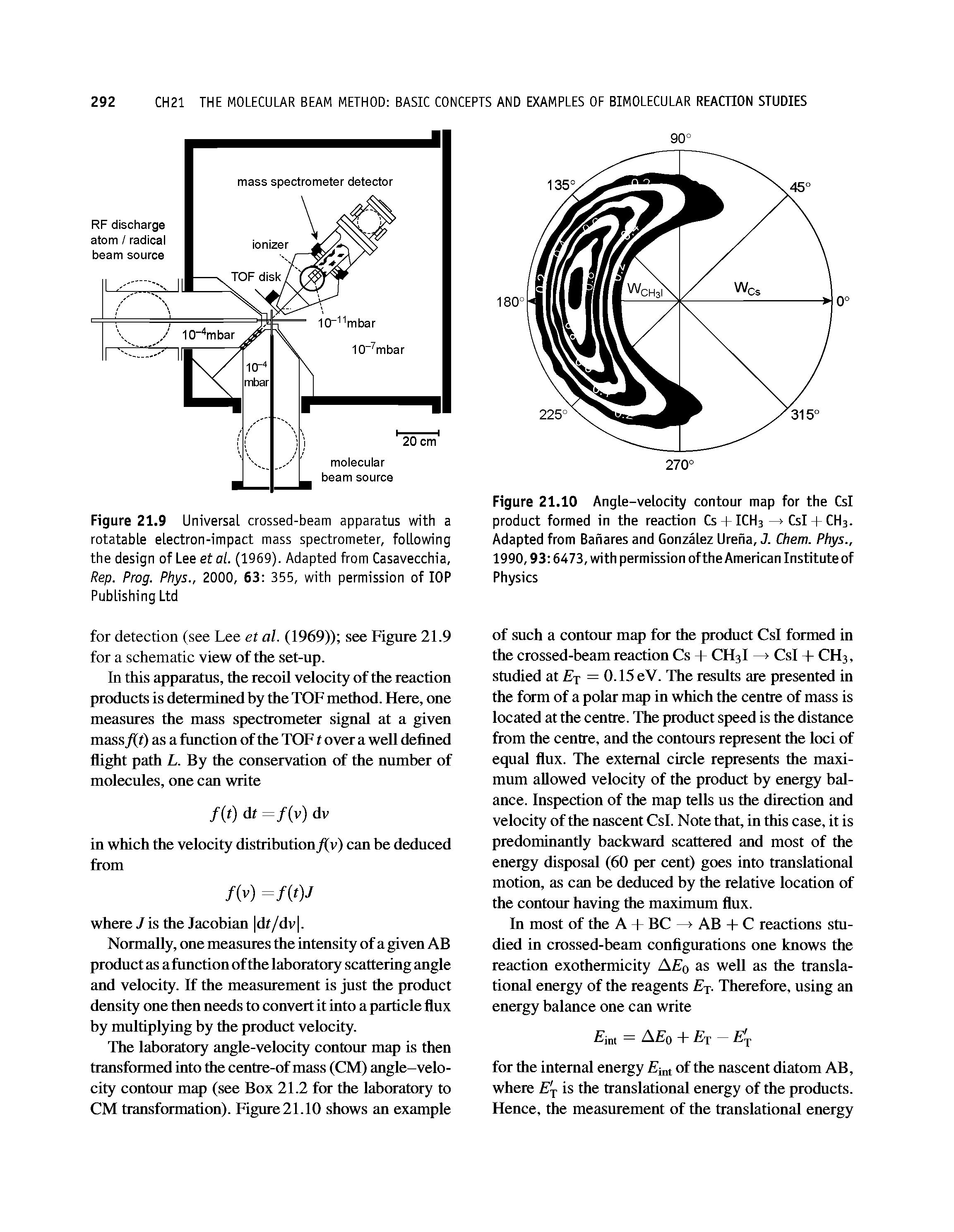 Figure 21,9 Universal crossed-beam apparatus with a rotatable electron-impact mass spectrometer, following the design of Lee et al. (1969). Adapted from Casavecchia, Rep. Prog. Phys., 2000, 63 355, with permission of lOP...