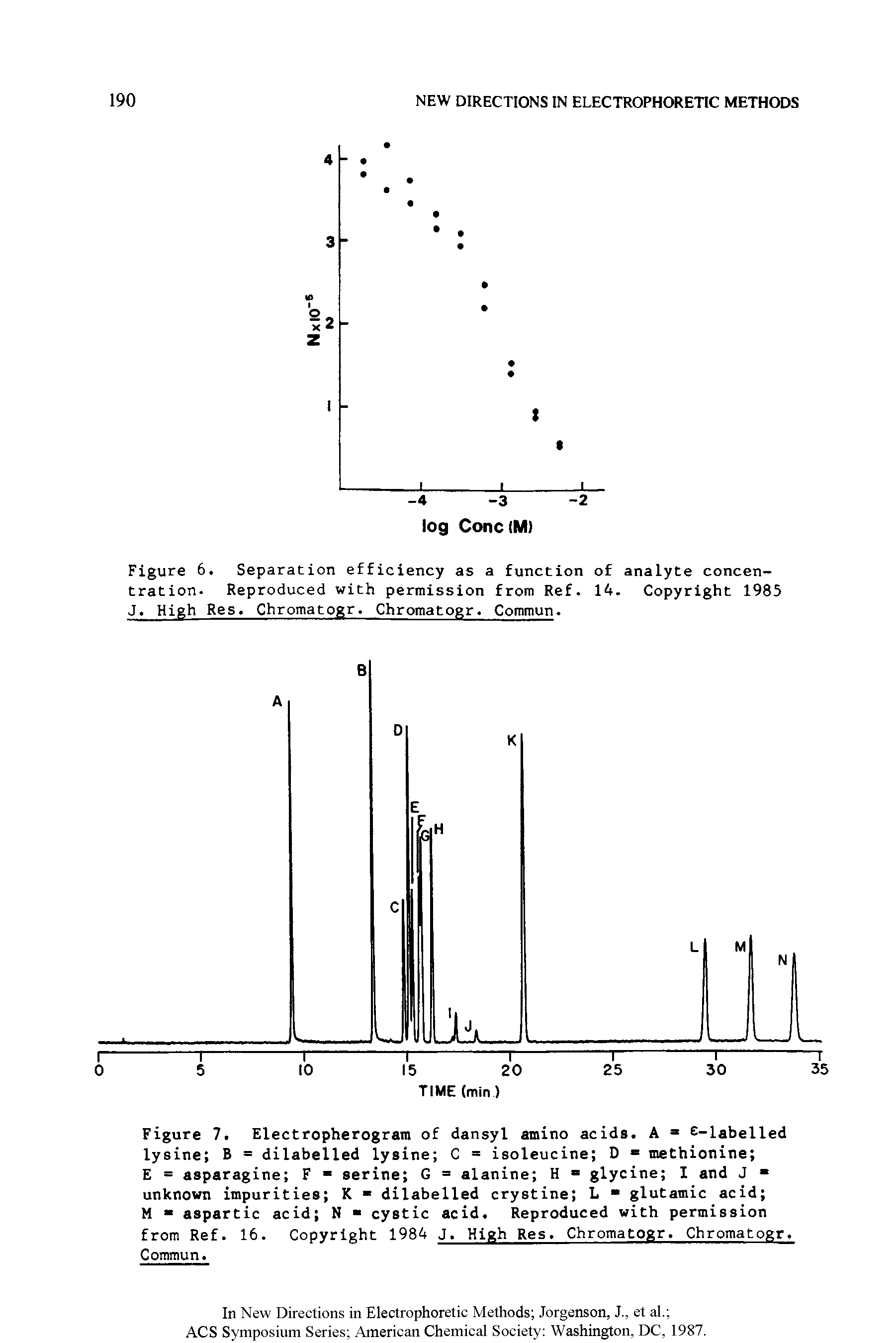 Figure 7. Electropherogram of dansyl amino acids. A = -labelled lysine B = dilabelled lysine C = isoleucine D methionine ...