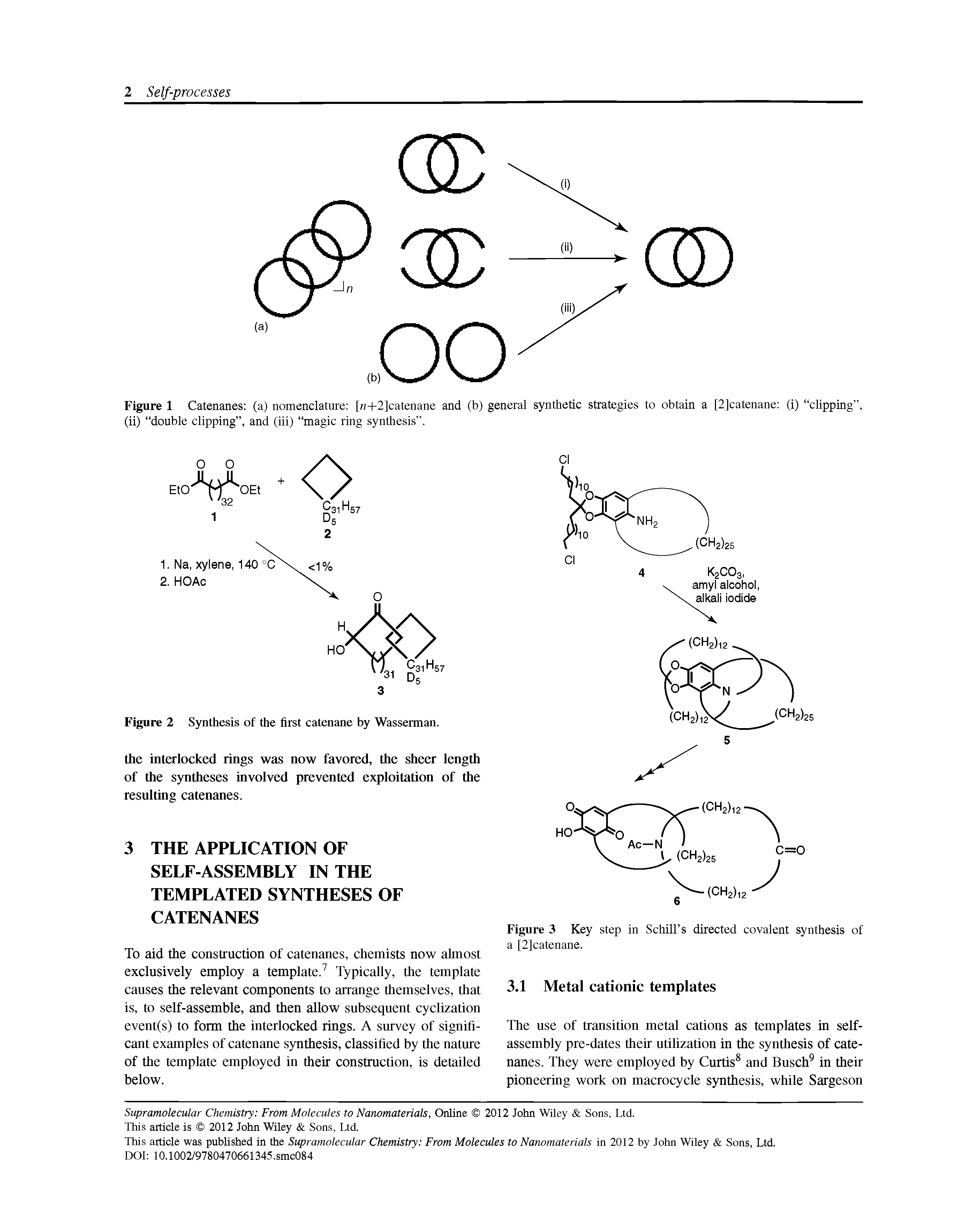 Figure 1 Catenanes (a) nomenclature [w+2]catenane and (b) general synthetic strategies to obtain a [2]catenane (i) clipping (ii) double clipping , and (iii) magic ring synthesis .