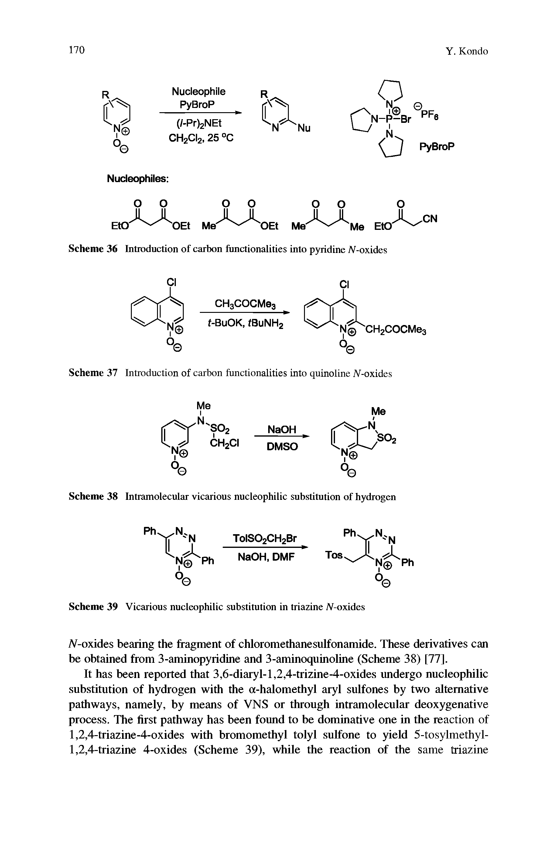 Scheme 39 Vicarious nucleophilic substitution in triazine iV-oxides...