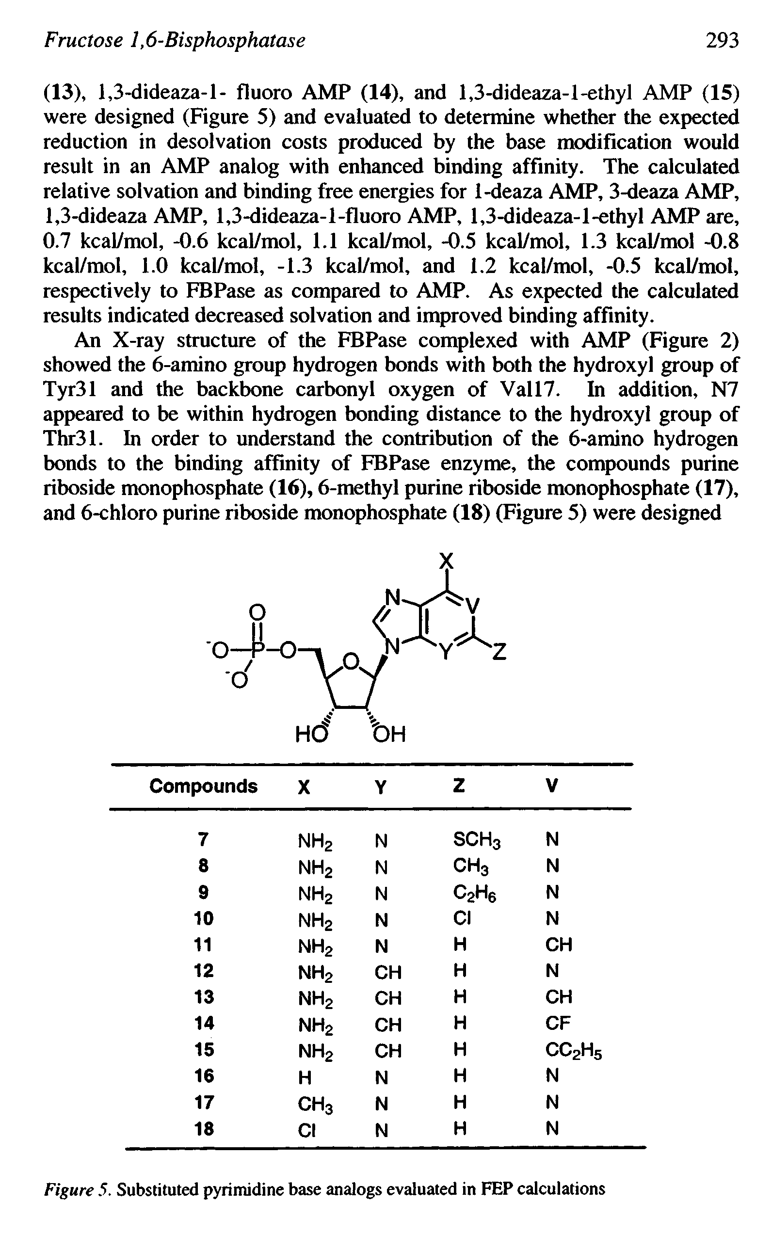 Figure 5. Substituted pyrimidine base analogs evaluated in FEP calculations...