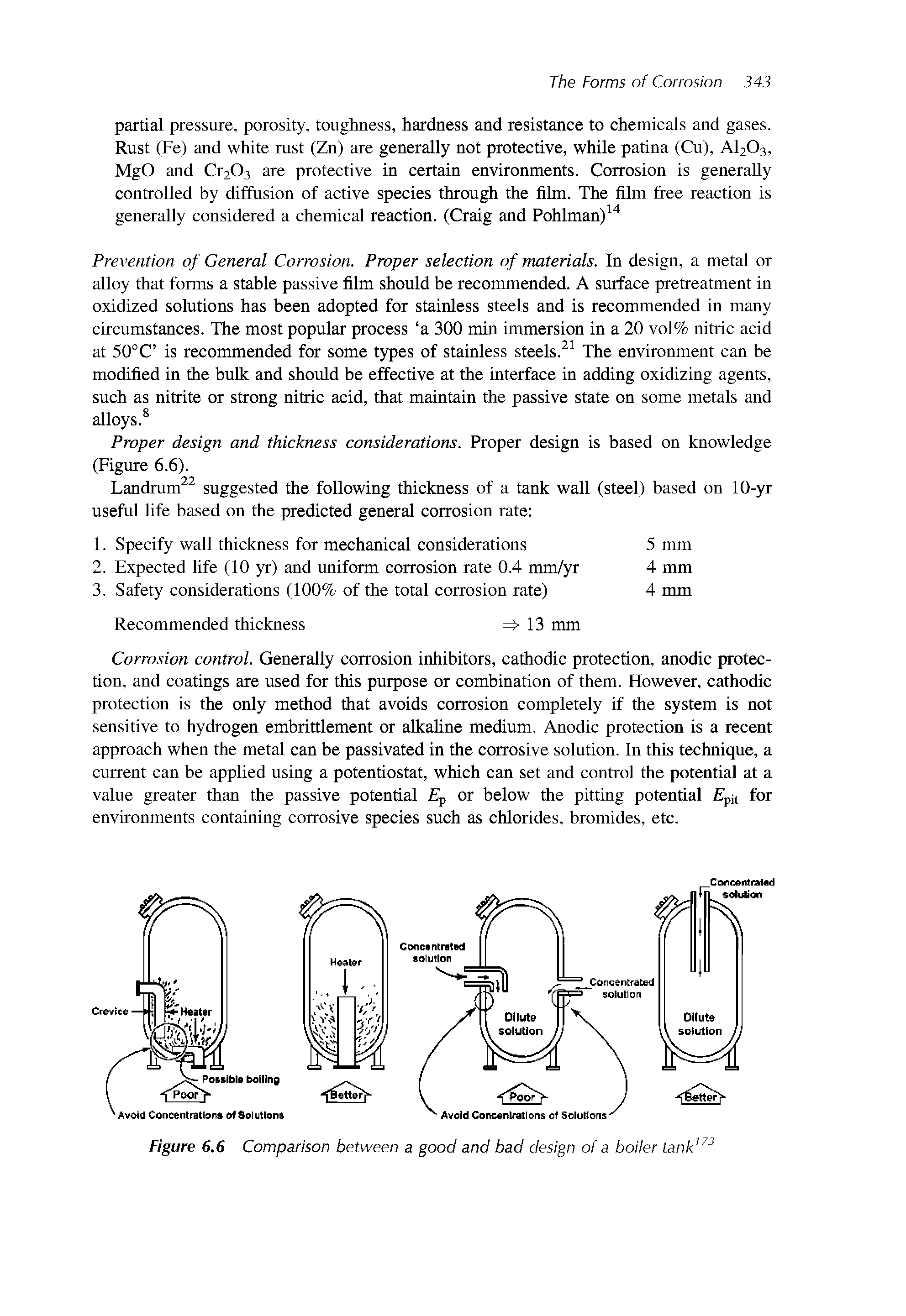 Figure 6.6 Comparison between a good and bad design of a boiler tank173...