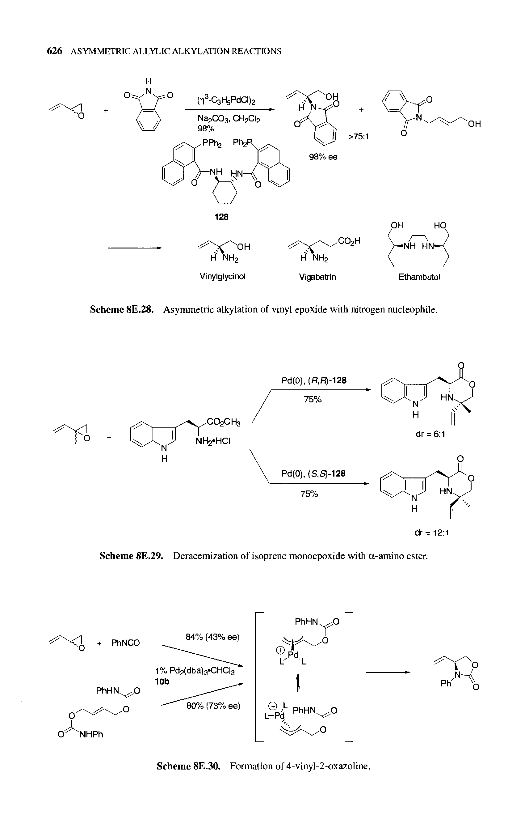Scheme 8E.28. Asymmetric alkylation of vinyl epoxide with nitrogen nucleophile.