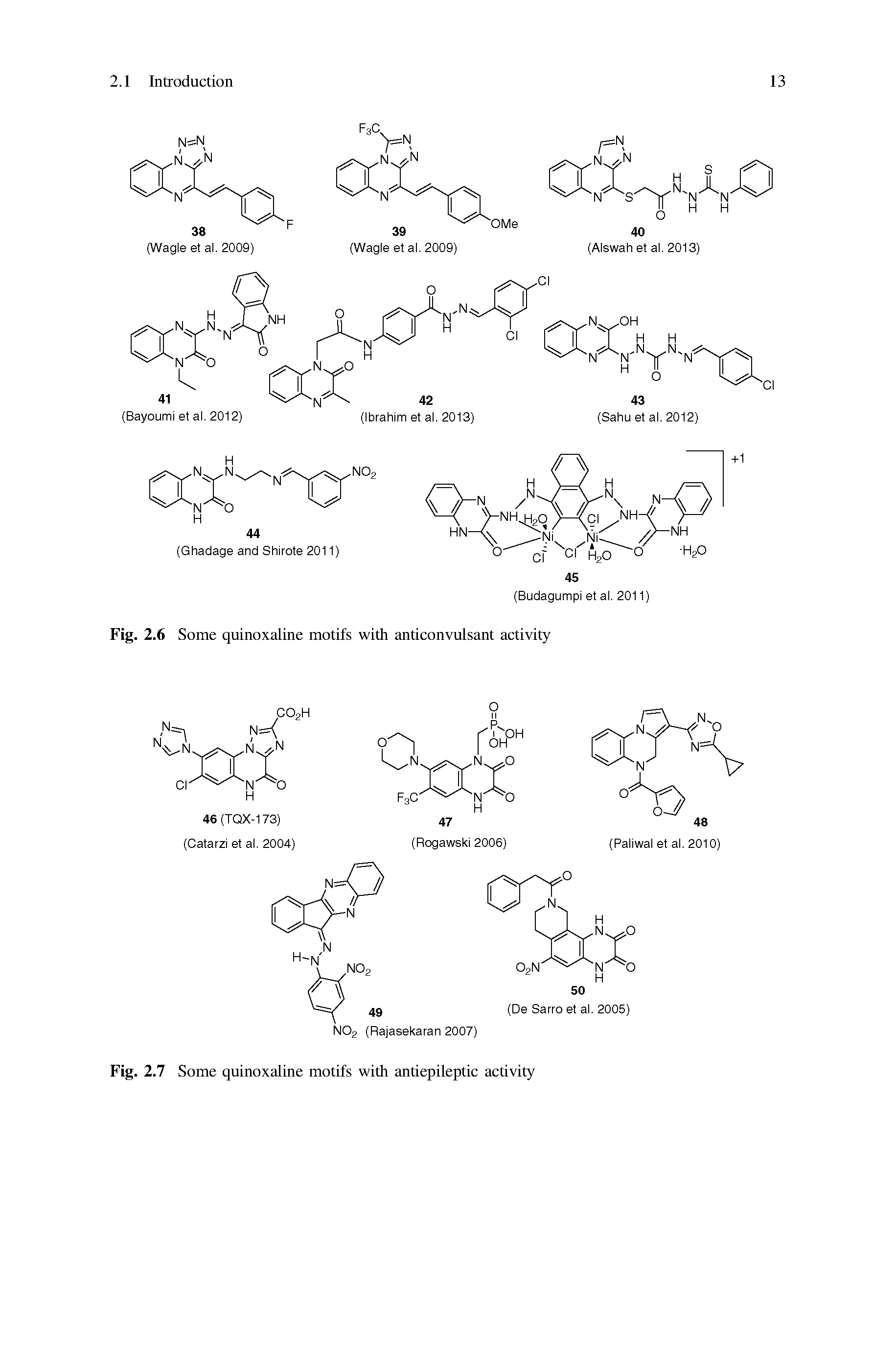 Fig. 2.7 Some quinoxaline motifs with antiepileptic activity...