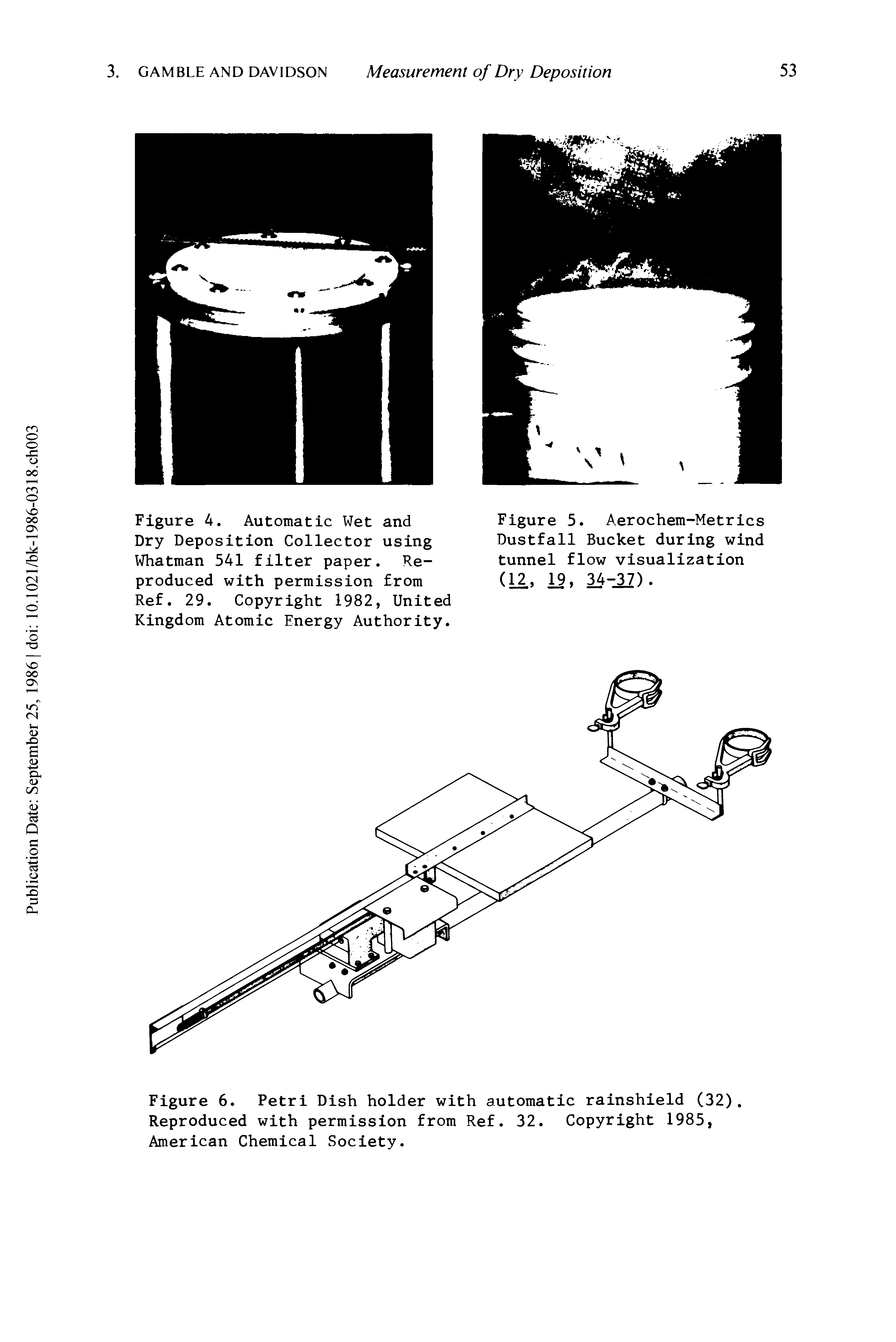 Figure 4. Automatic Wet and Dry Deposition Collector using Whatman 541 filter paper. Reproduced with permission from Ref. 29. Copyright 1982, United Kingdom Atomic Energy Authority.