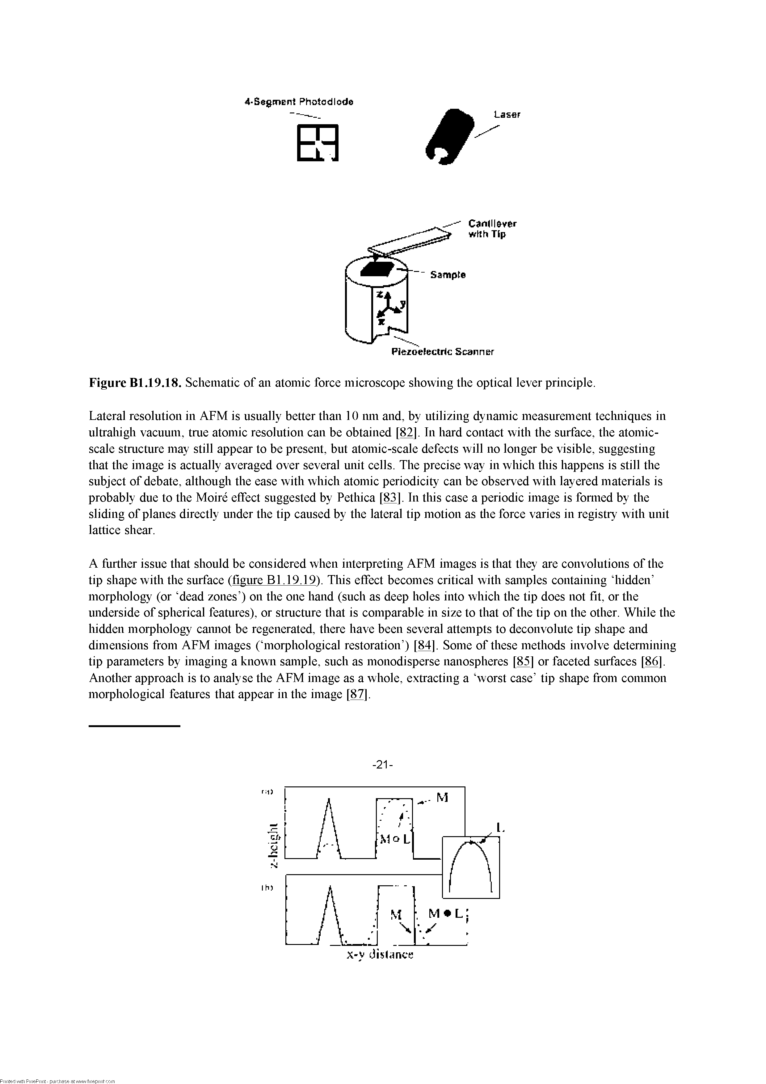 Figure Bl.19.18. Schematic of an atomic force microscope showing the optical lever principle.