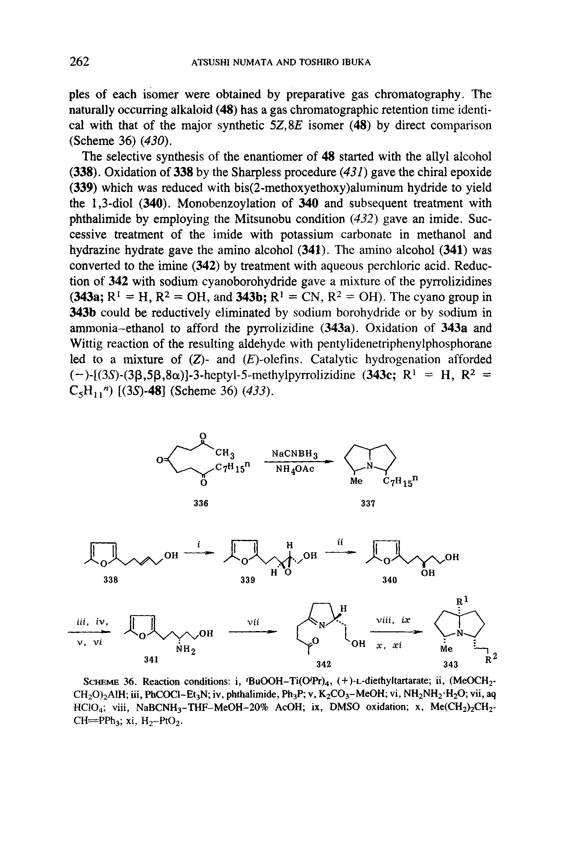 Scheme 36. Reaction conditions i, Bu00H-Ti(0 Pr)4, (+)-L-diethyltartarate ii, (MeOCH2-CH20)2A H iii, PhCOCl-EtjN iv, phthalimide, PhjP v, KjCOj-MeOH vi, NH2NH2H2O vii, aq HCIO4 viii, NaBCNH3-THF-MeOH-20% AcOH ix, DMSO oxidation x, Me(CH2>2CH2-CH=PPh3i xi, H2-Pt02.
