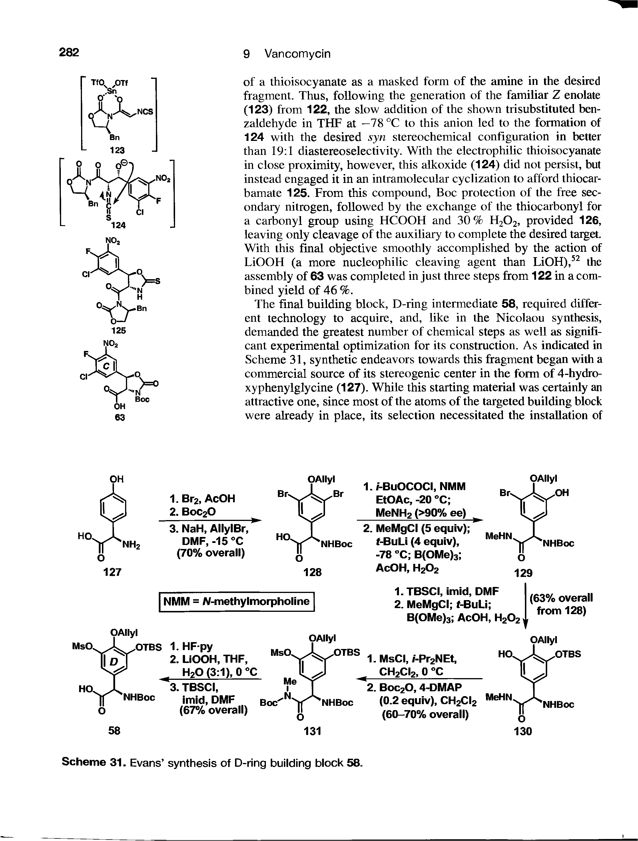 Scheme 31. Evans synthesis of D-ring building block 58.