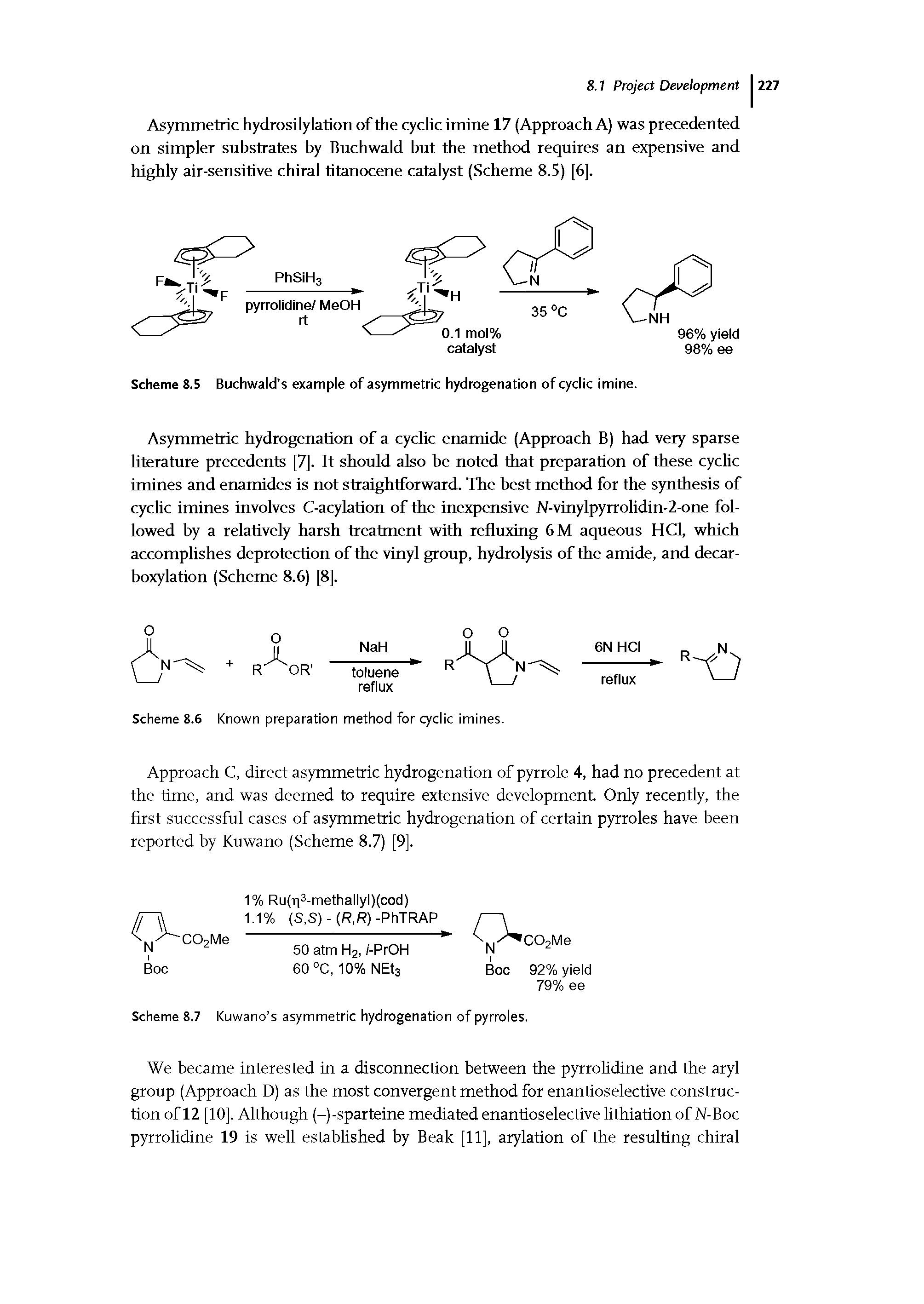 Scheme 8.6 Known preparation method for cyclic imines.