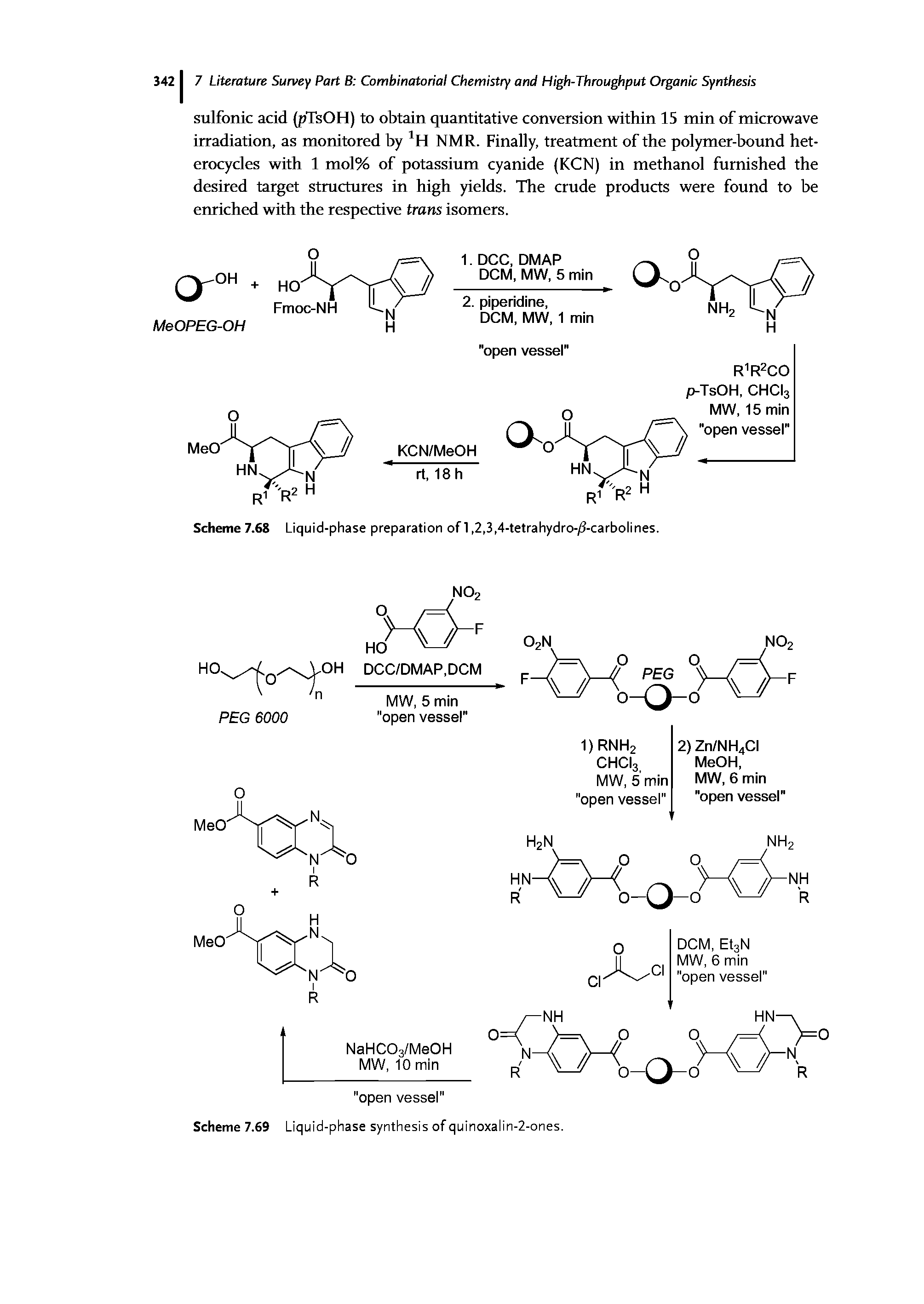 Scheme 7.69 Liquid-phase synthesis of quinoxalin-2-ones.