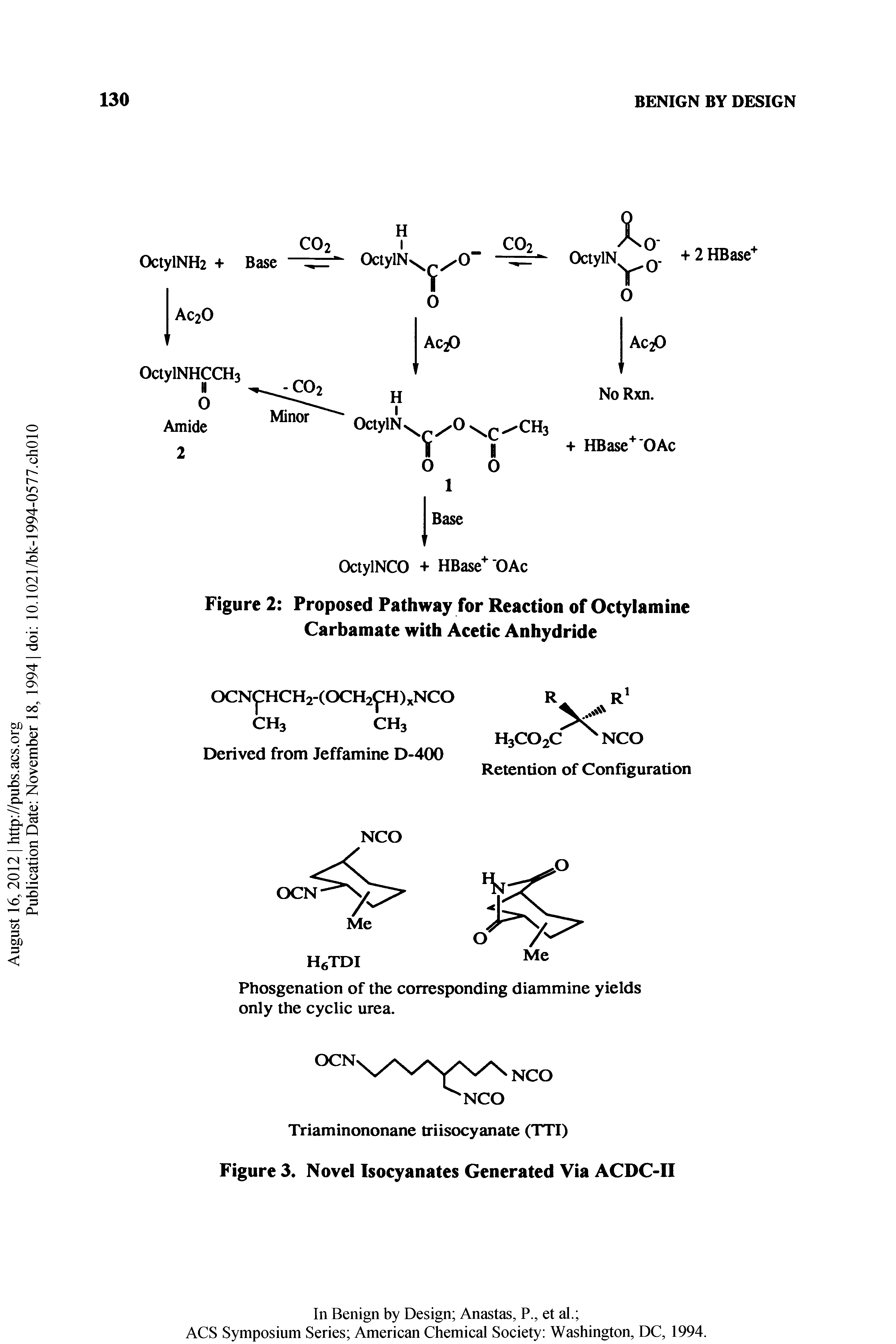 Figure 2 Proposed Pathway for Reaction of Octylamine Carbamate with Acetic Anhydride...