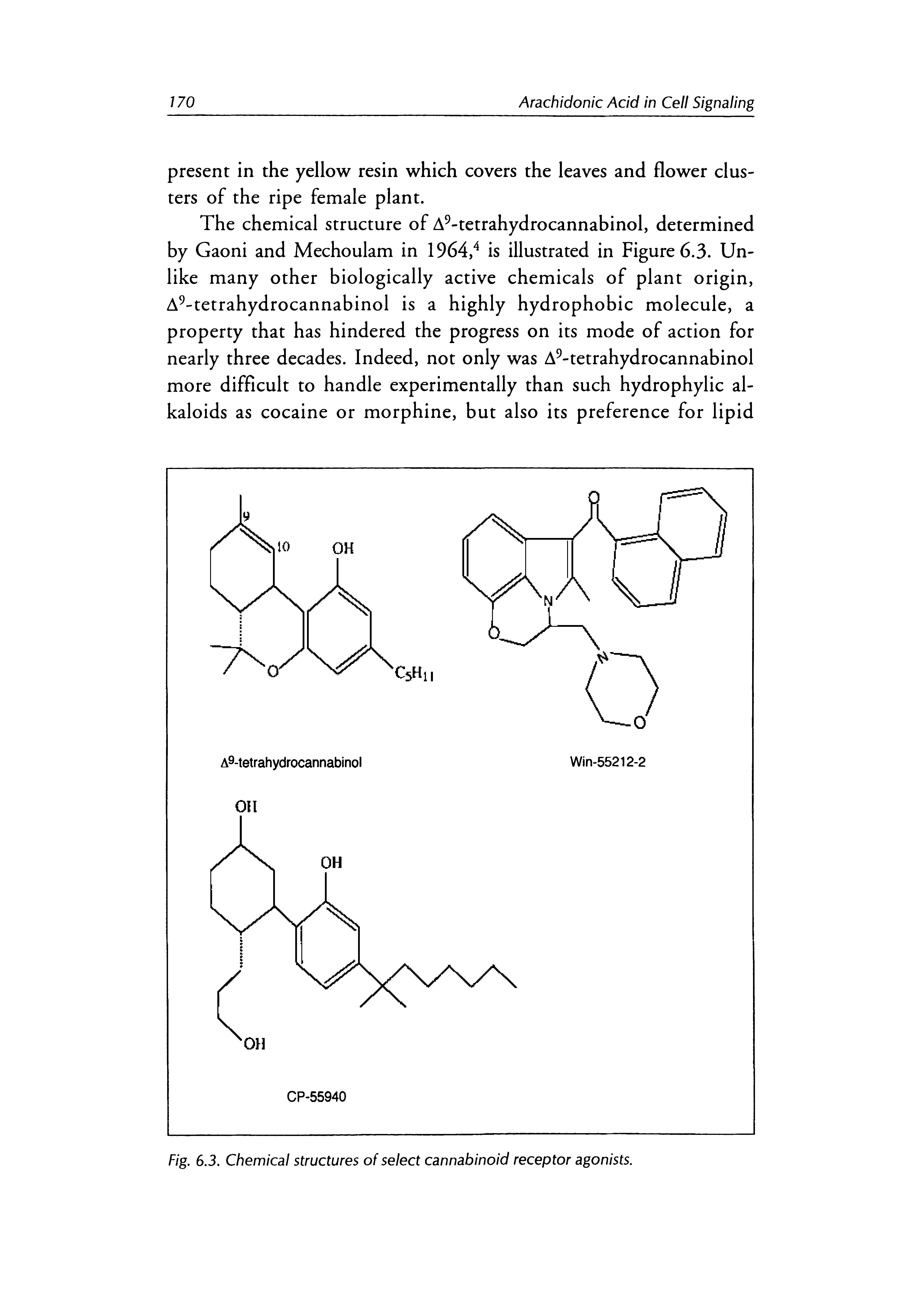 Fig. 6.3. Chemical structures of select cannabinoid receptor agonists.