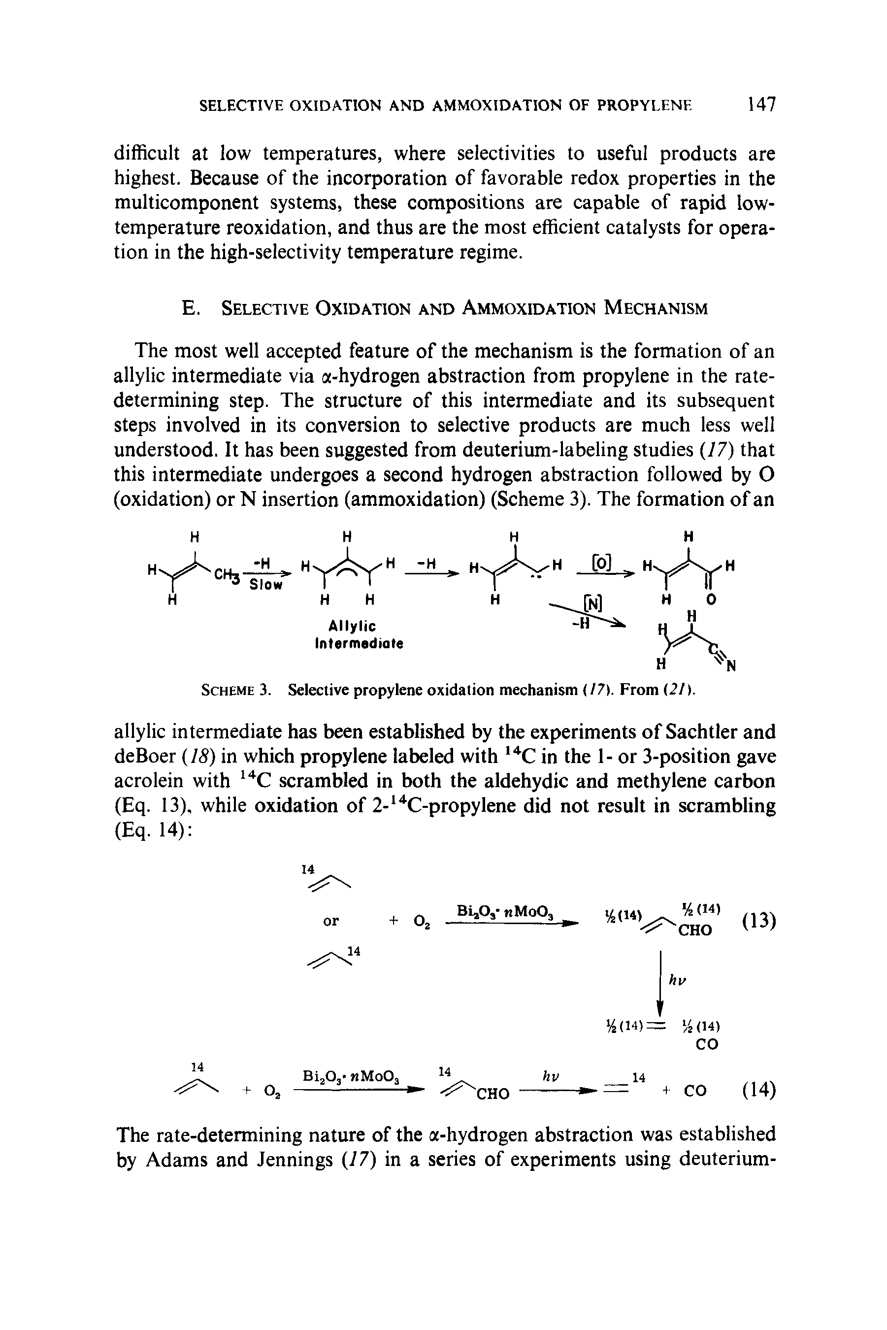 Scheme 3. Selective propylene oxidation mechanism (17. From (2/).