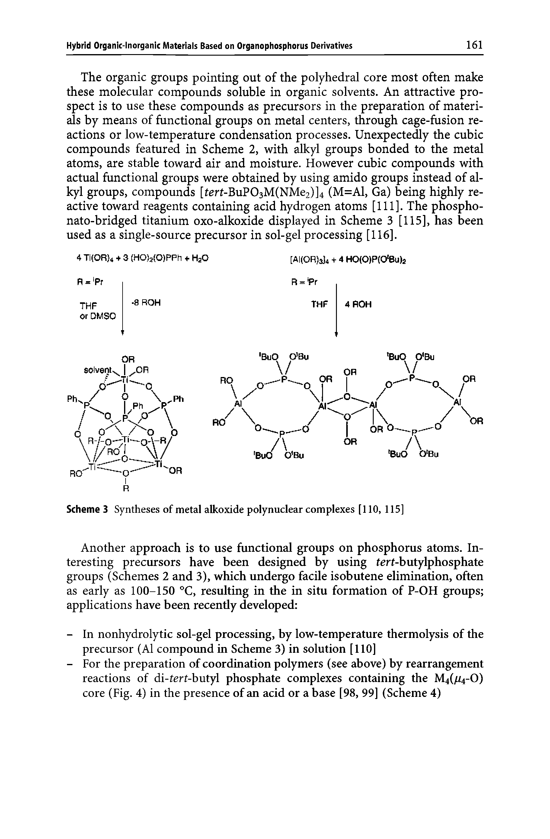 Scheme 3 Syntheses of metal alkoxide polynuclear complexes [110, 115]...