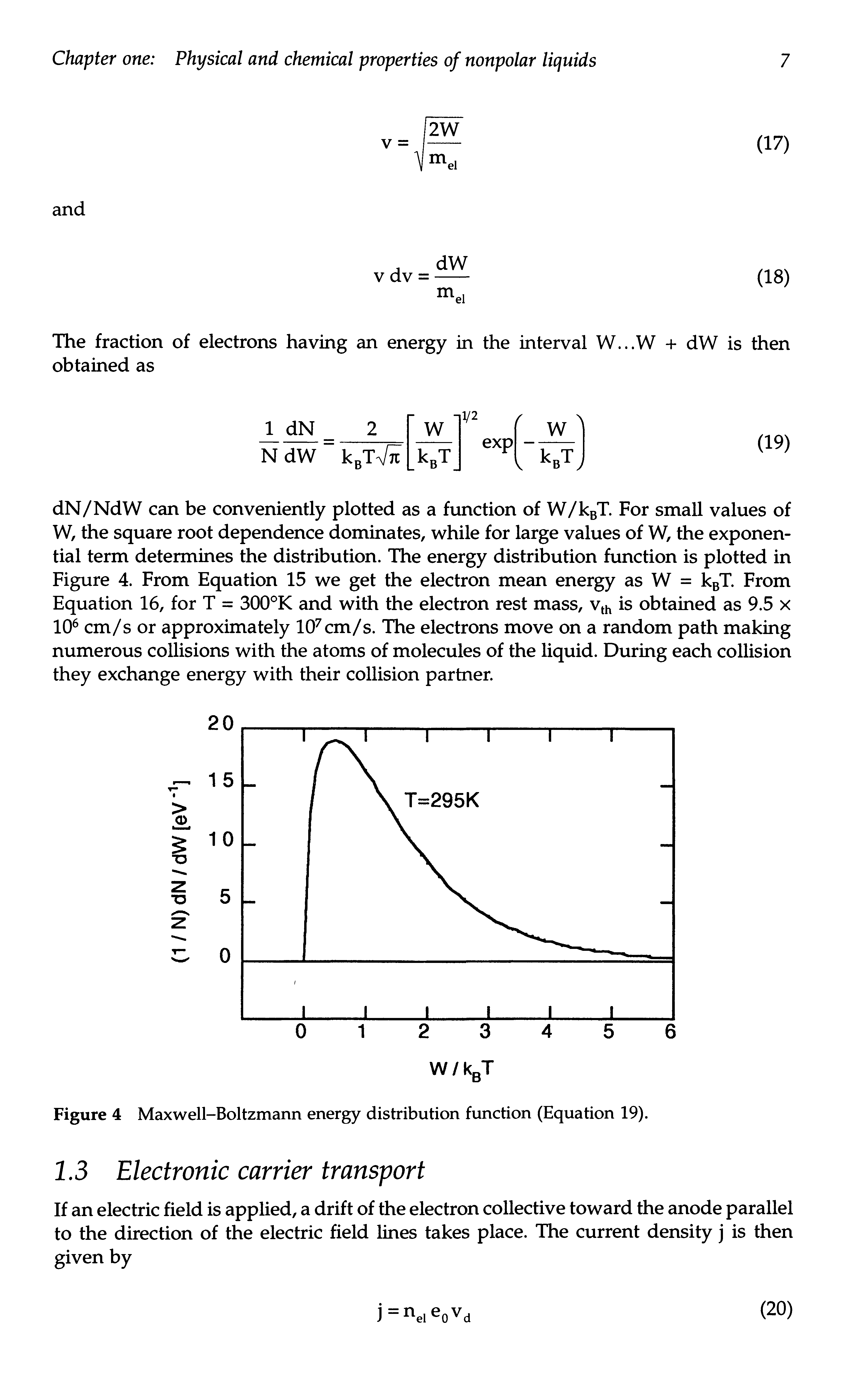 Figure 4 Maxwell-Boltzmann energy distribution function (Equation 19).