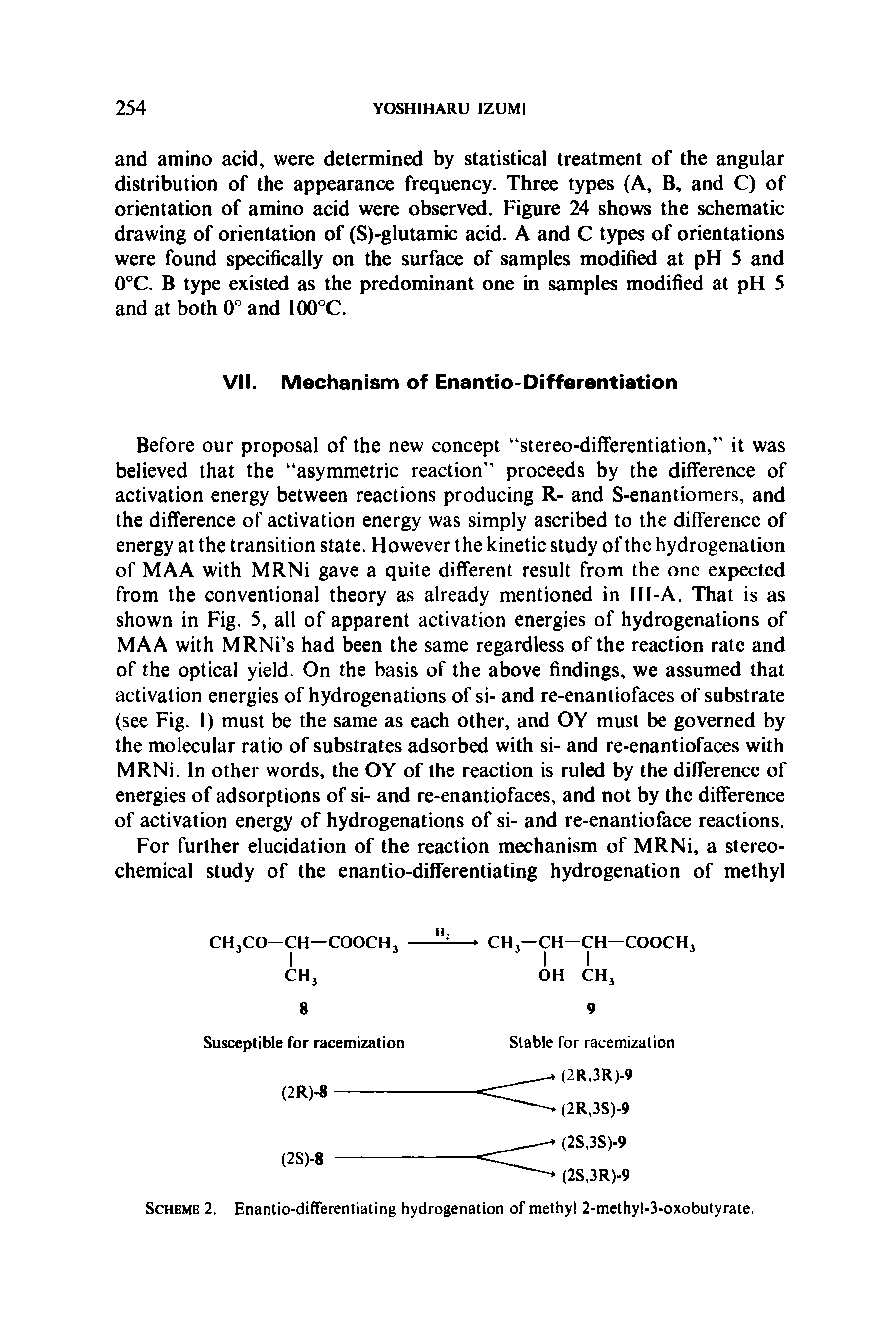 Scheme 2. Enantio-differentiating hydrogenation of methyl 2-methyl-3-oxobutyrate.