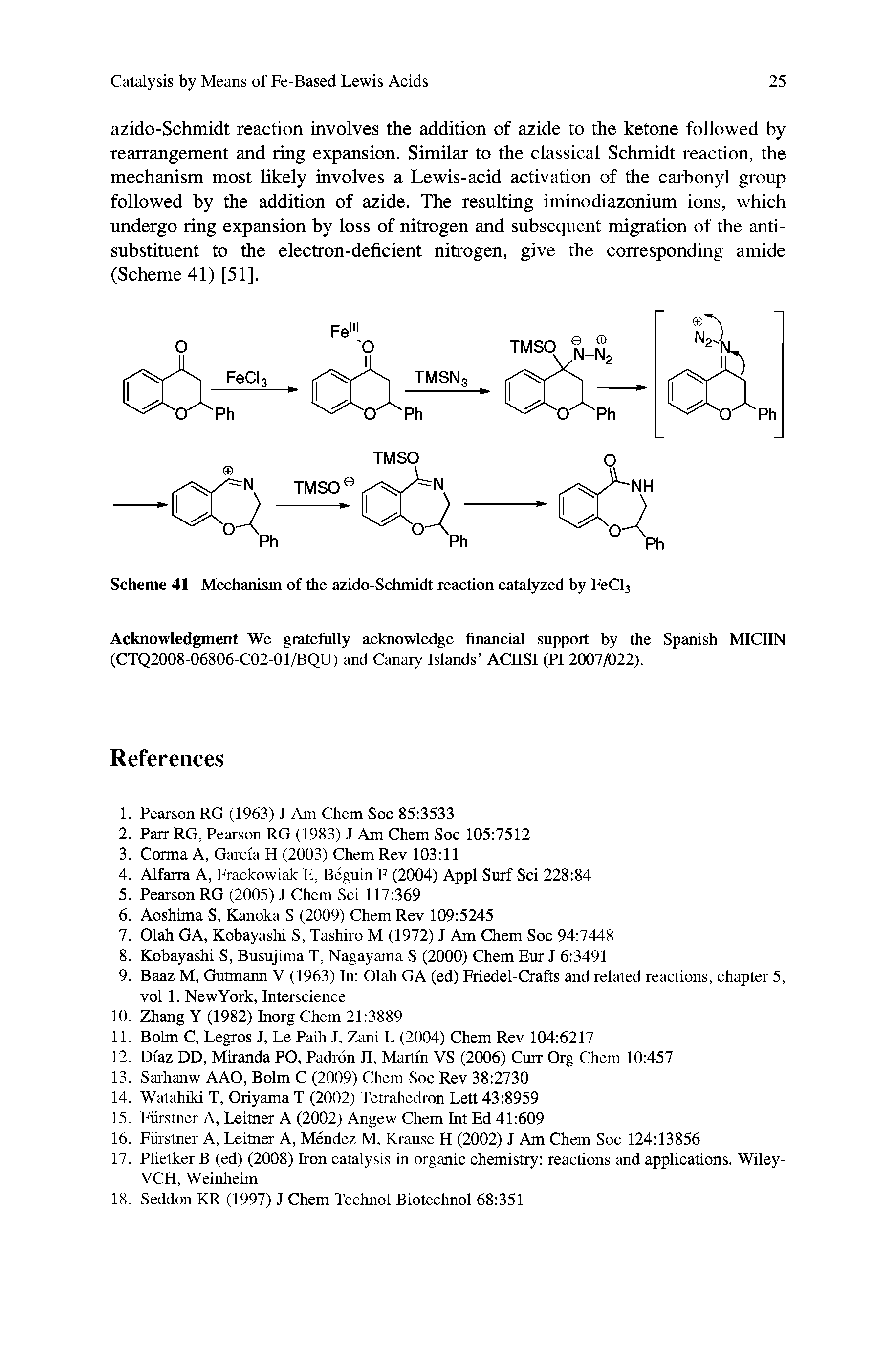 Scheme 41 Mechanism of the azido-Schmidt reaction catalyzed by FeCl3...