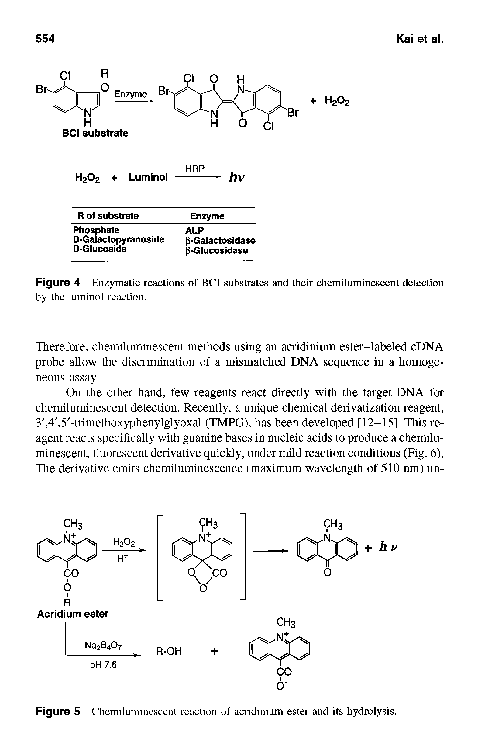 Figure 4 Enzymatic reactions of BCI substrates and their chemiluminescent detection...