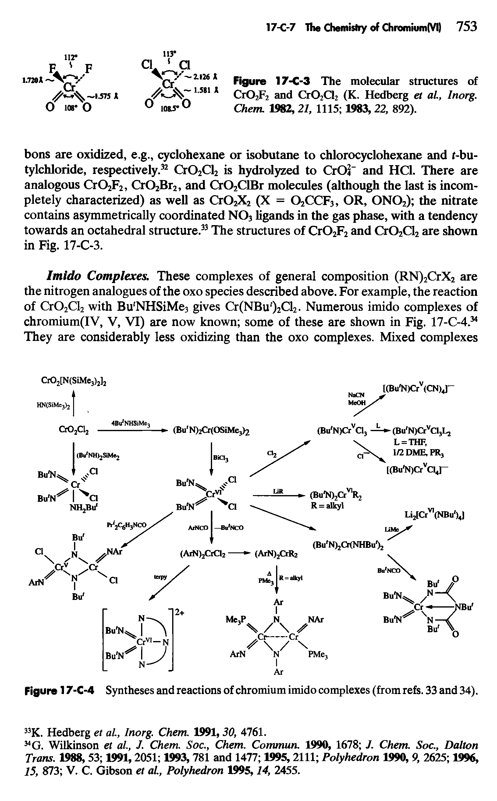 Figure 17-C-4 Syntheses and reactions of chromium imido complexes (from refs. 33 and 34).