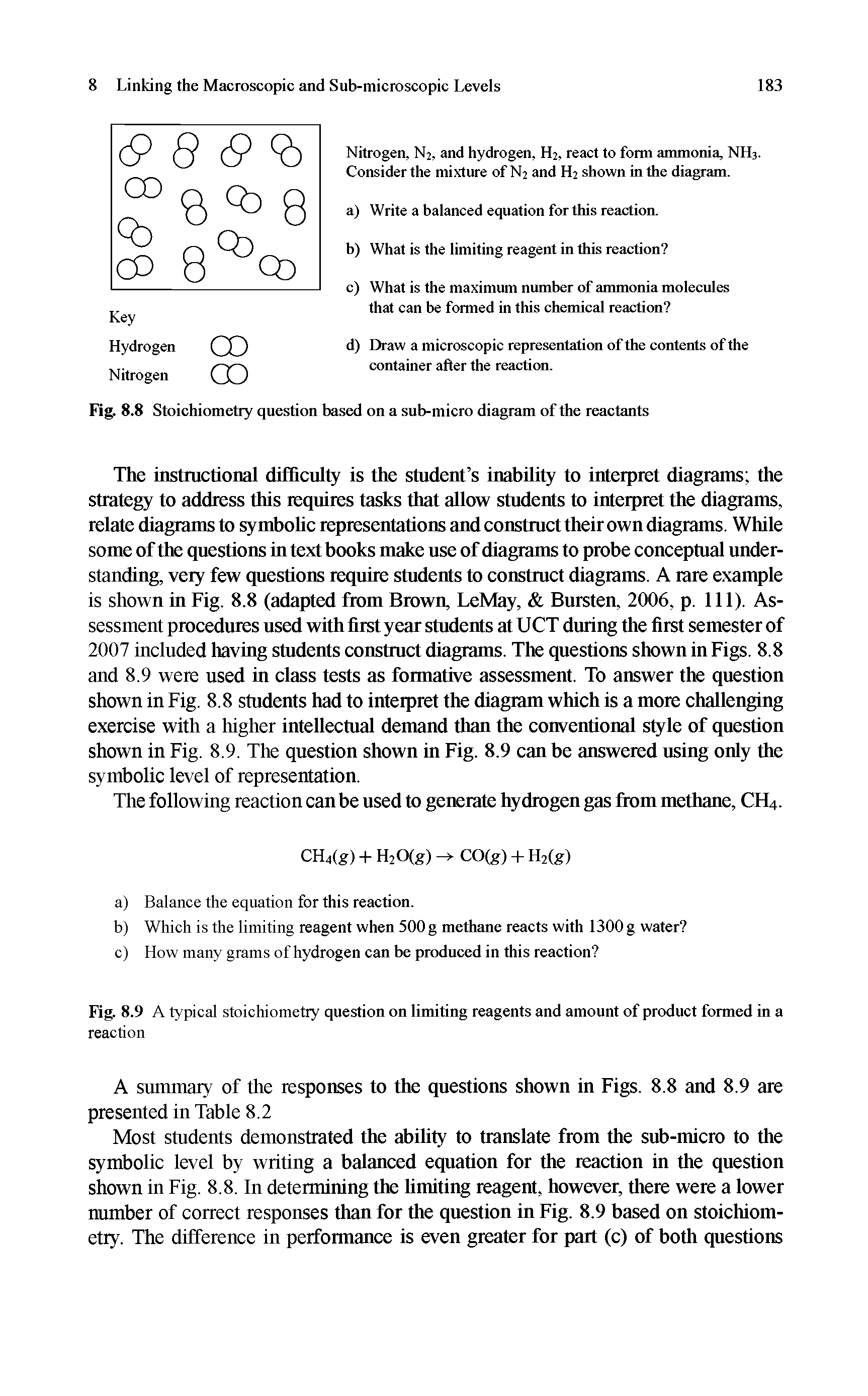 Fig. 8.9 A typical stoichiometry question on limiting reagents and amount of product formed in a reaction...