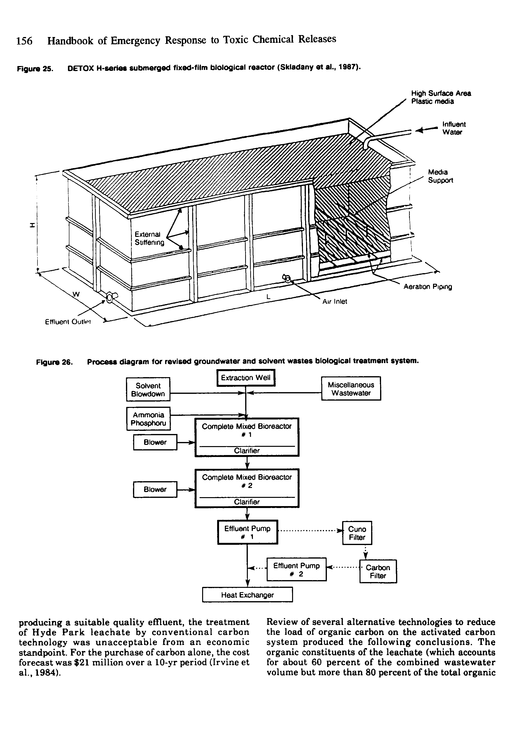 Figure 26. Process diagram for revised groundwater and solvent wastes biological treatment system.
