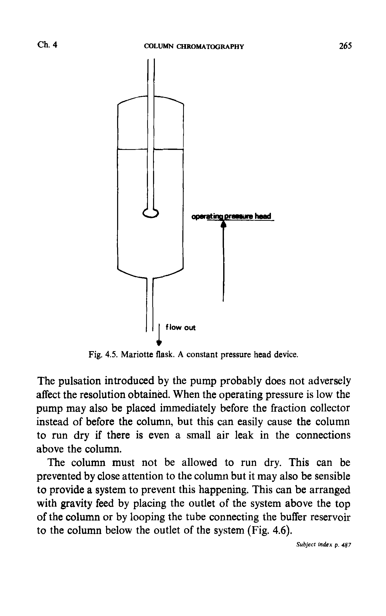 Fig. 4.5. Mariotte flask. A constant pressure head device.