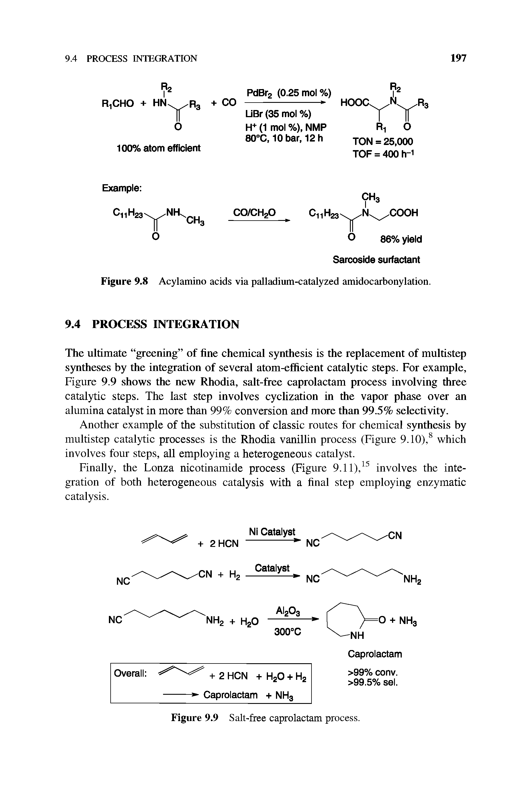 Figure 9.8 Acylamino acids via palladium-catalyzed amidocarbonylation.