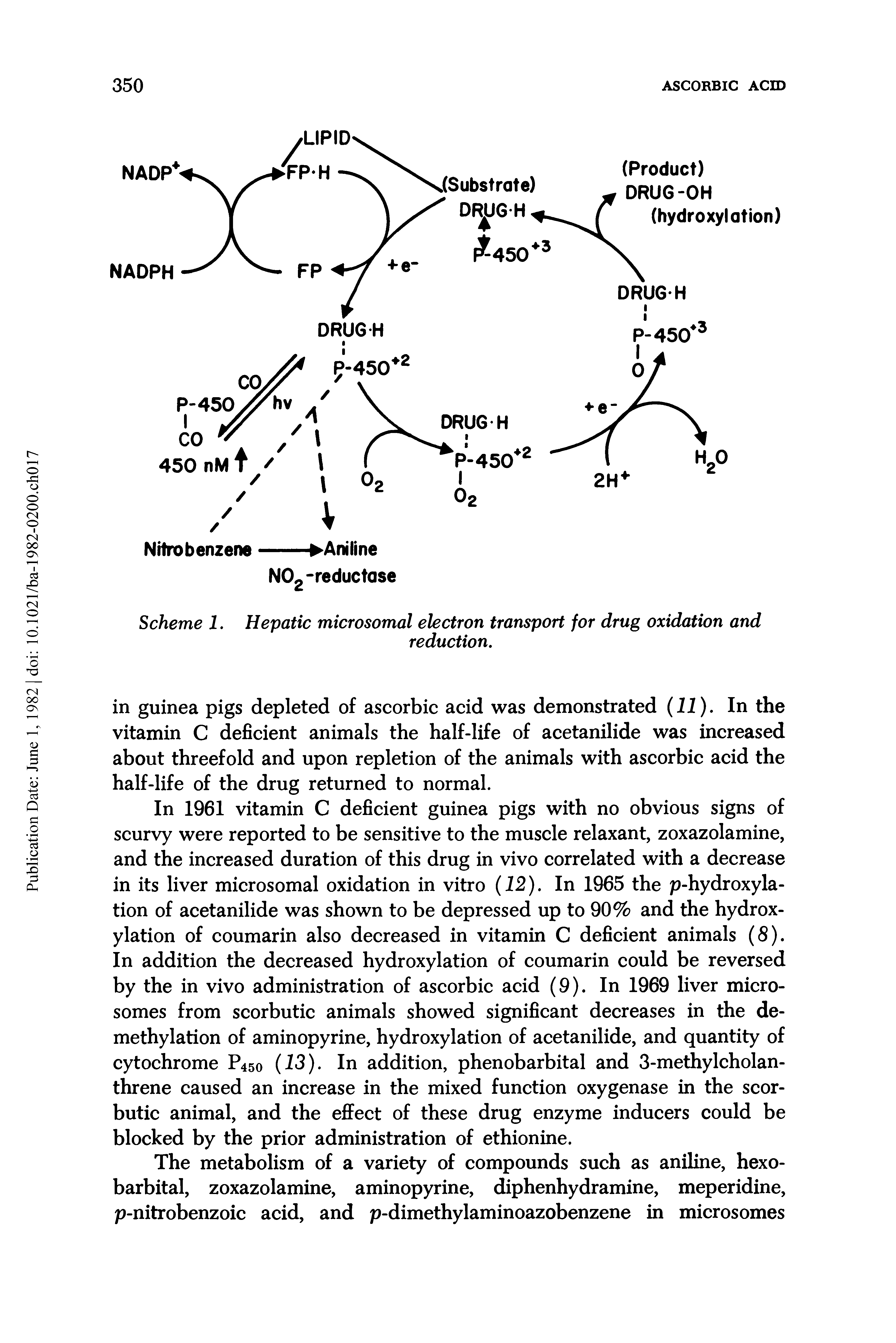 Scheme 1. Hepatic microsomal electron transport for drug oxidation and...