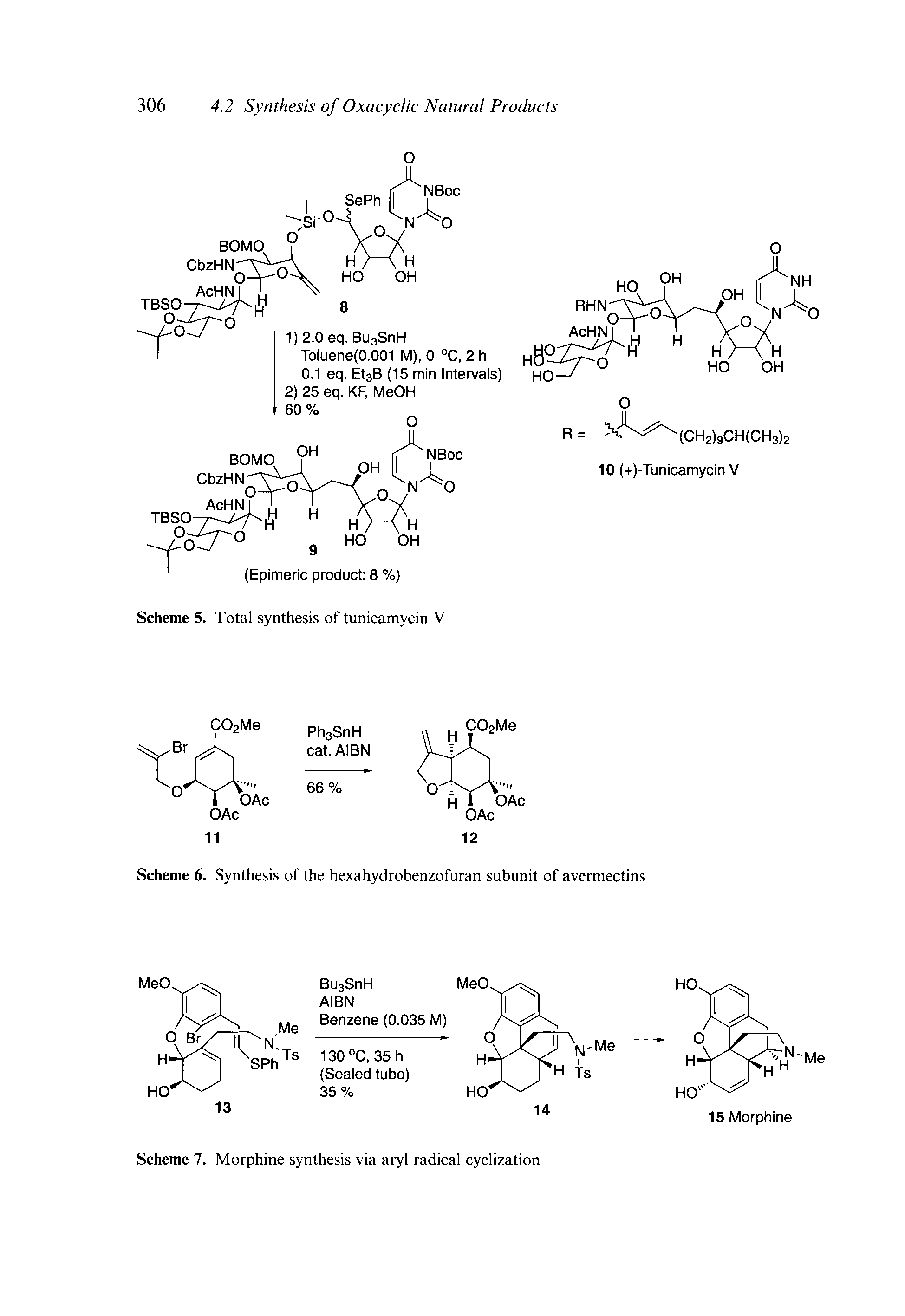 Scheme 7. Morphine synthesis via aryl radical cyclization...