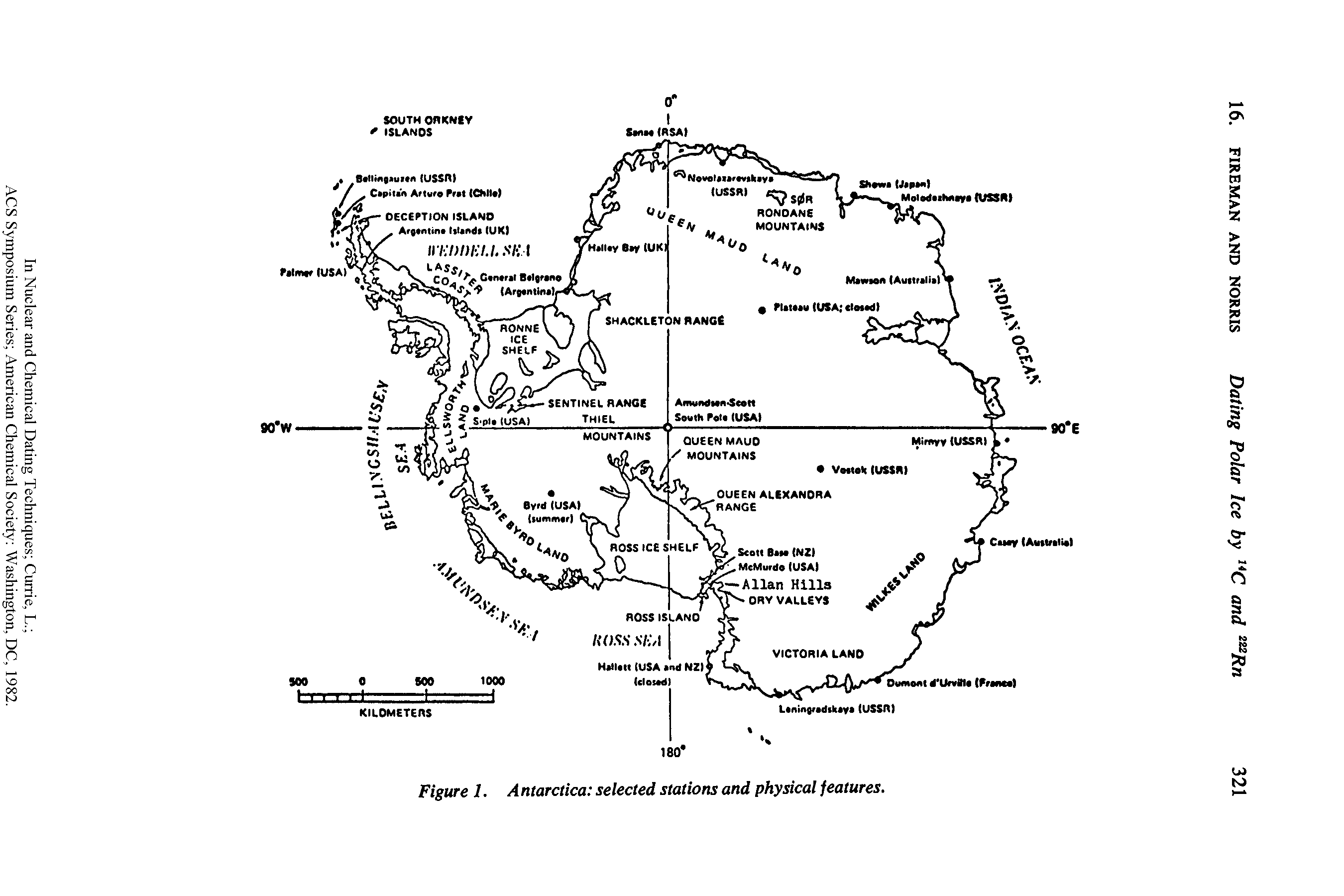 Figure 1. A ntarctica selected stations and physical features.