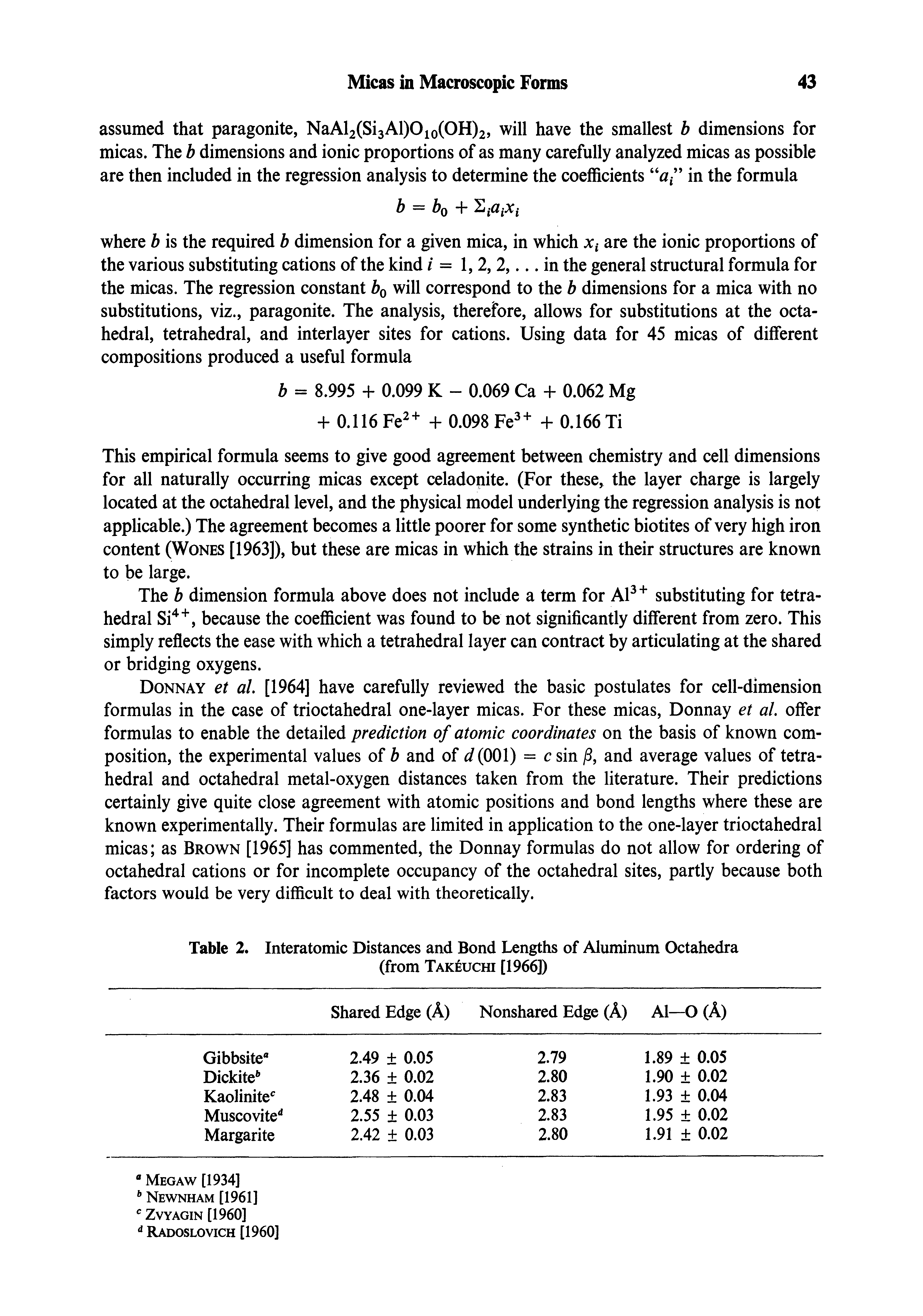 Table 2. Interatomic Distances and Bond Lengths of Aluminum Octahedra (from TAKtoCHi [1966])...