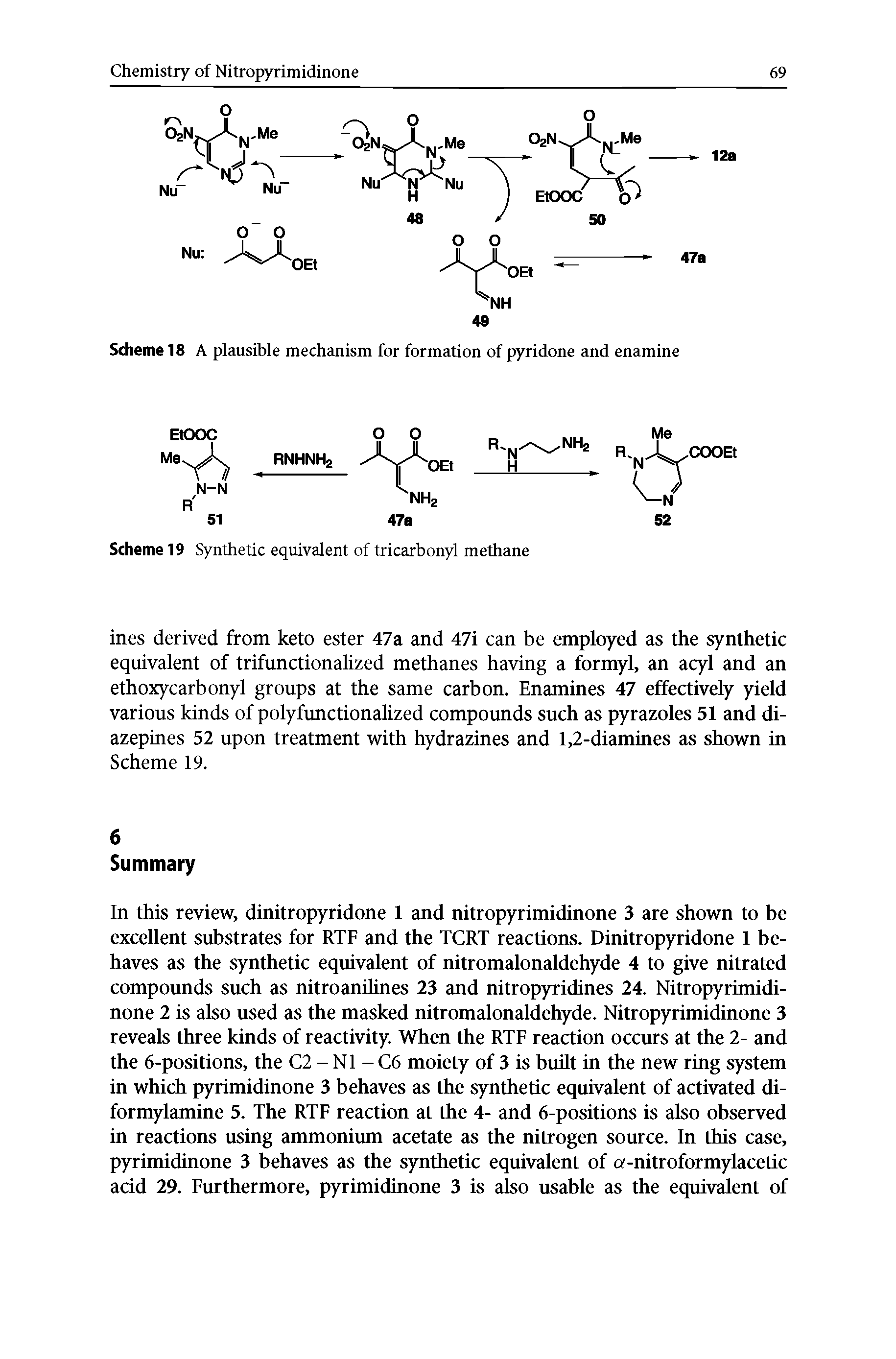 Scheme 18 A plausible mechanism for formation of pyridone and enamine...