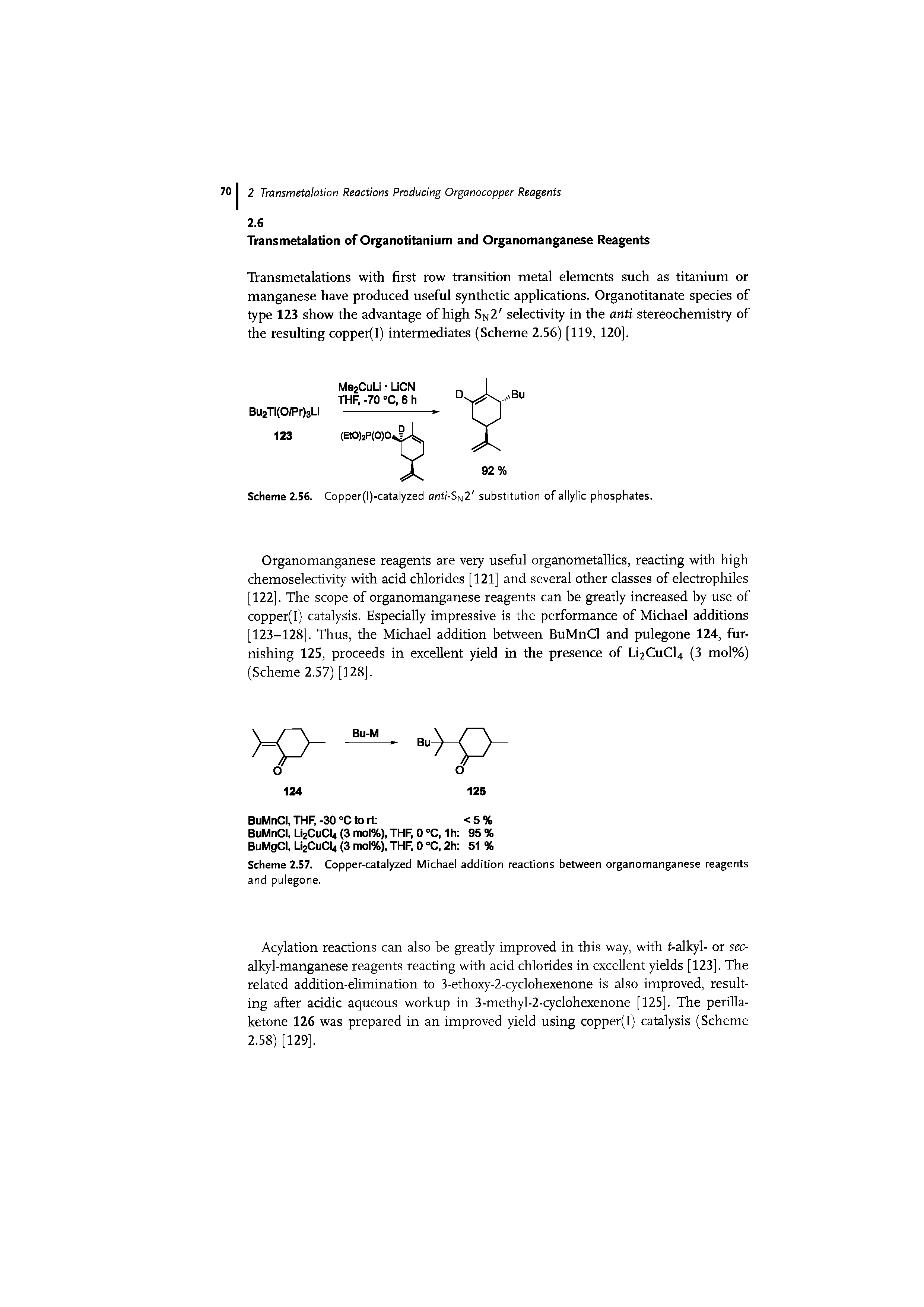 Scheme 2.S7. Copper-catalyzed Michael addition reactions between organomanganese reagents and pulegone.