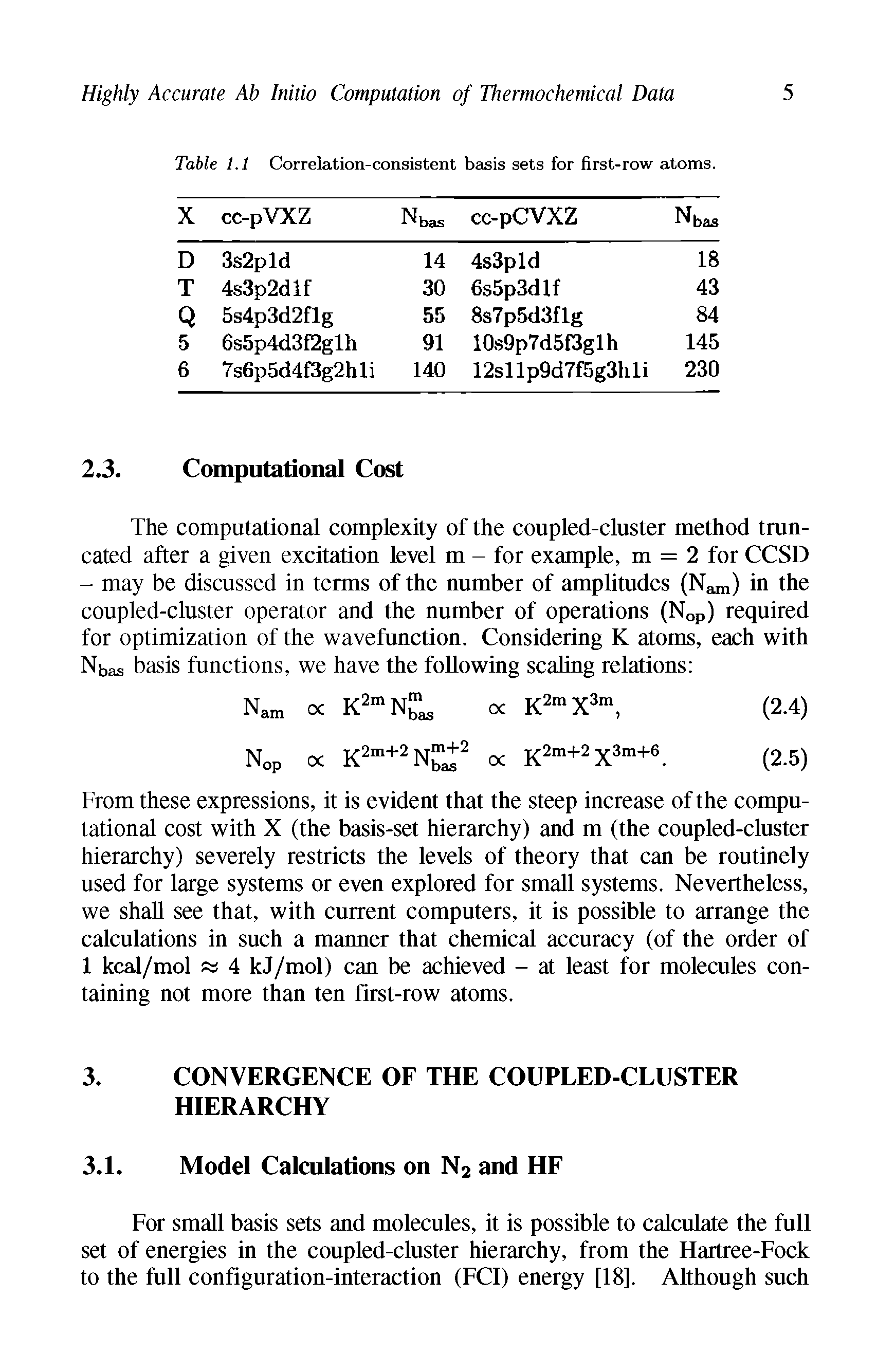 Table 1.1 Correlation-consistent basis sets for first-row atoms.