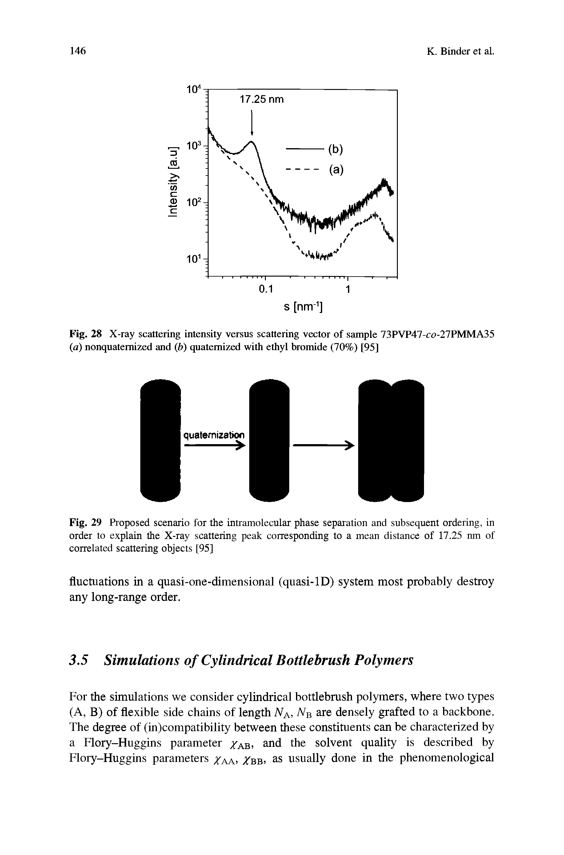 Fig. 29 Proposed scenario for the intramolecular phase separation and subsequent ordering, in order to explain the X-ray scattering peak corresponding to a mean distance of 17.25 nm of correlated scattering objects [95]...