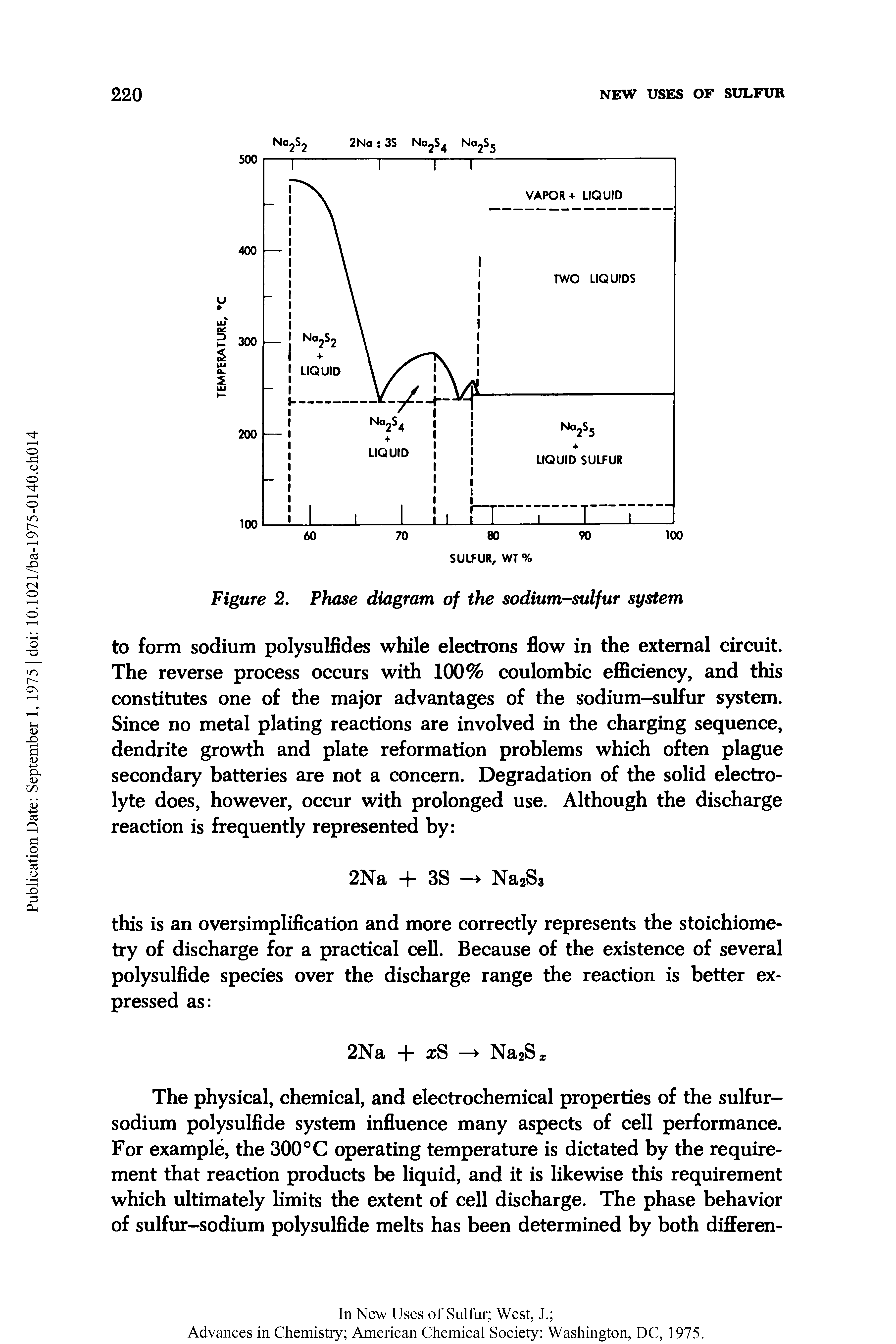 Figure 2. Phase diagram of the sodium-sulfur system...