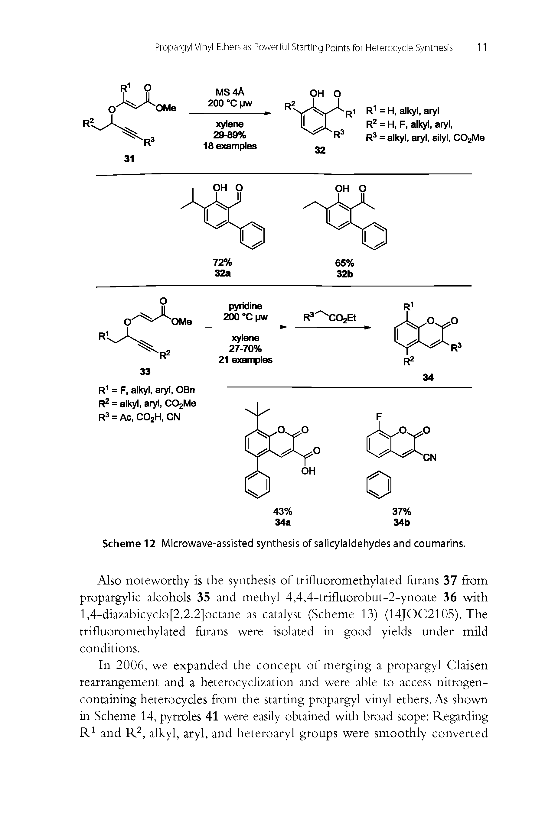 Scheme 12 Microwave-assisted synthesis of saiicyiaidehydes and coumarins.