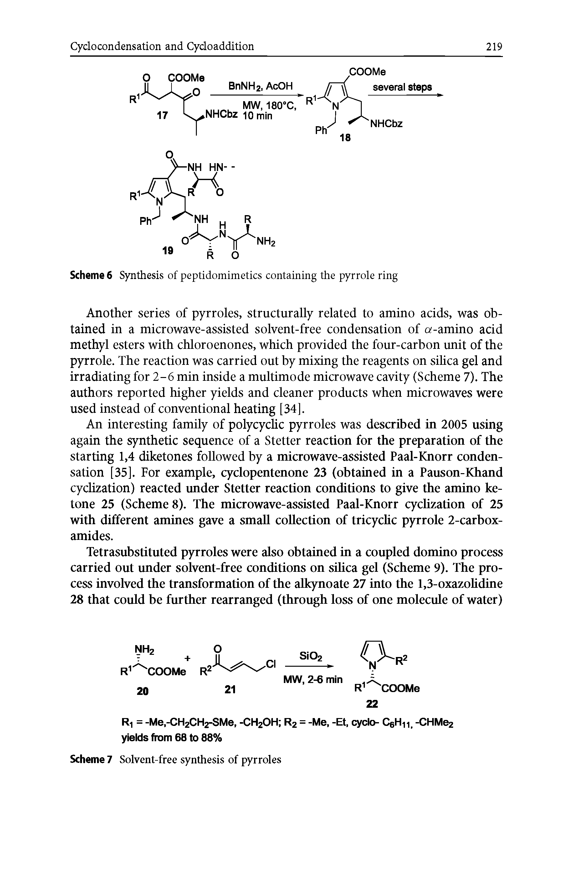 Scheme 6 Synthesis of peptidomimetics containing the pyrrole ring...